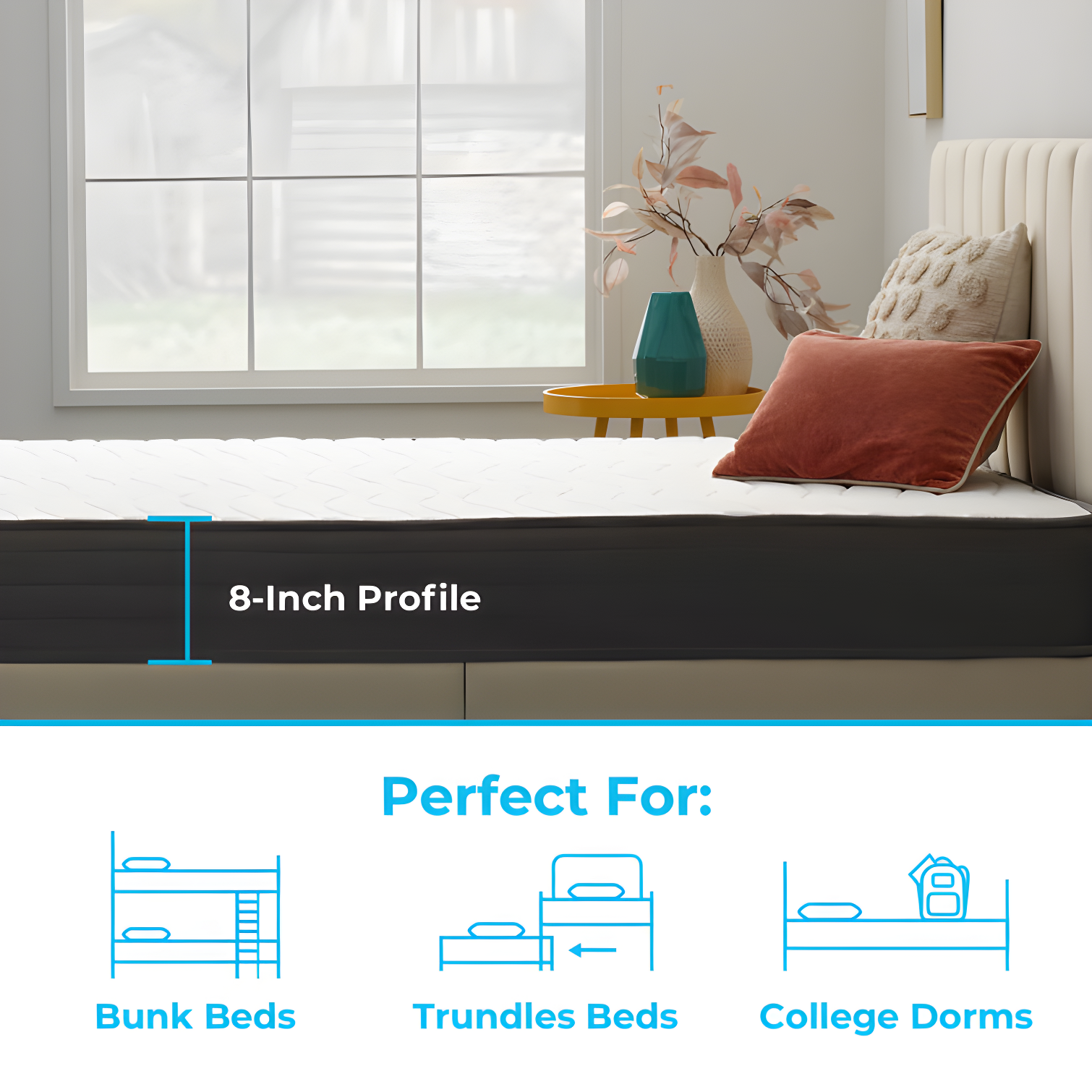 Linenspa Essentials 8 In. Firm Gel Memory Foam Hybrid Mattress