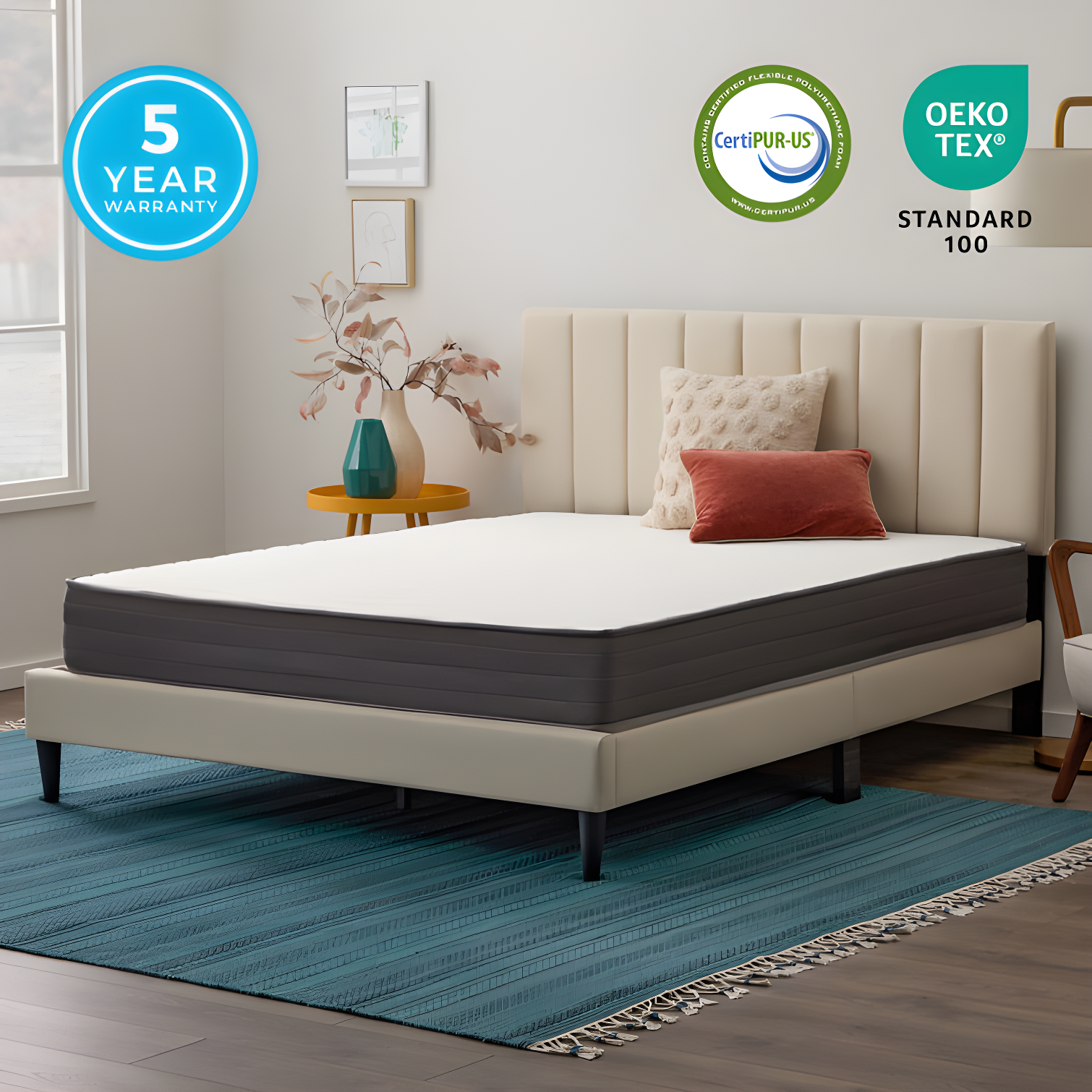 Linenspa Essentials 8 In. Firm Gel Memory Foam Hybrid Mattress