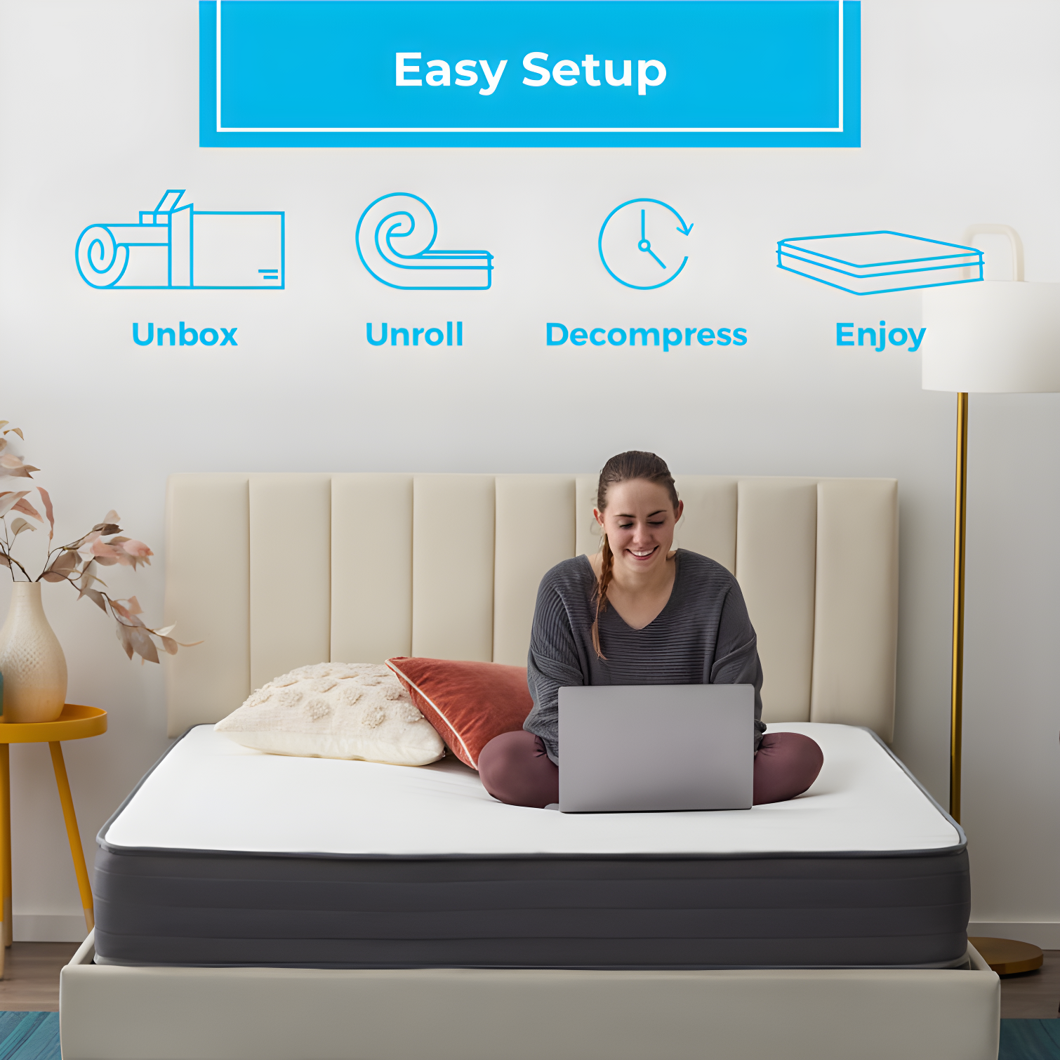 Linenspa Essentials 8 In. Firm Gel Memory Foam Hybrid Mattress