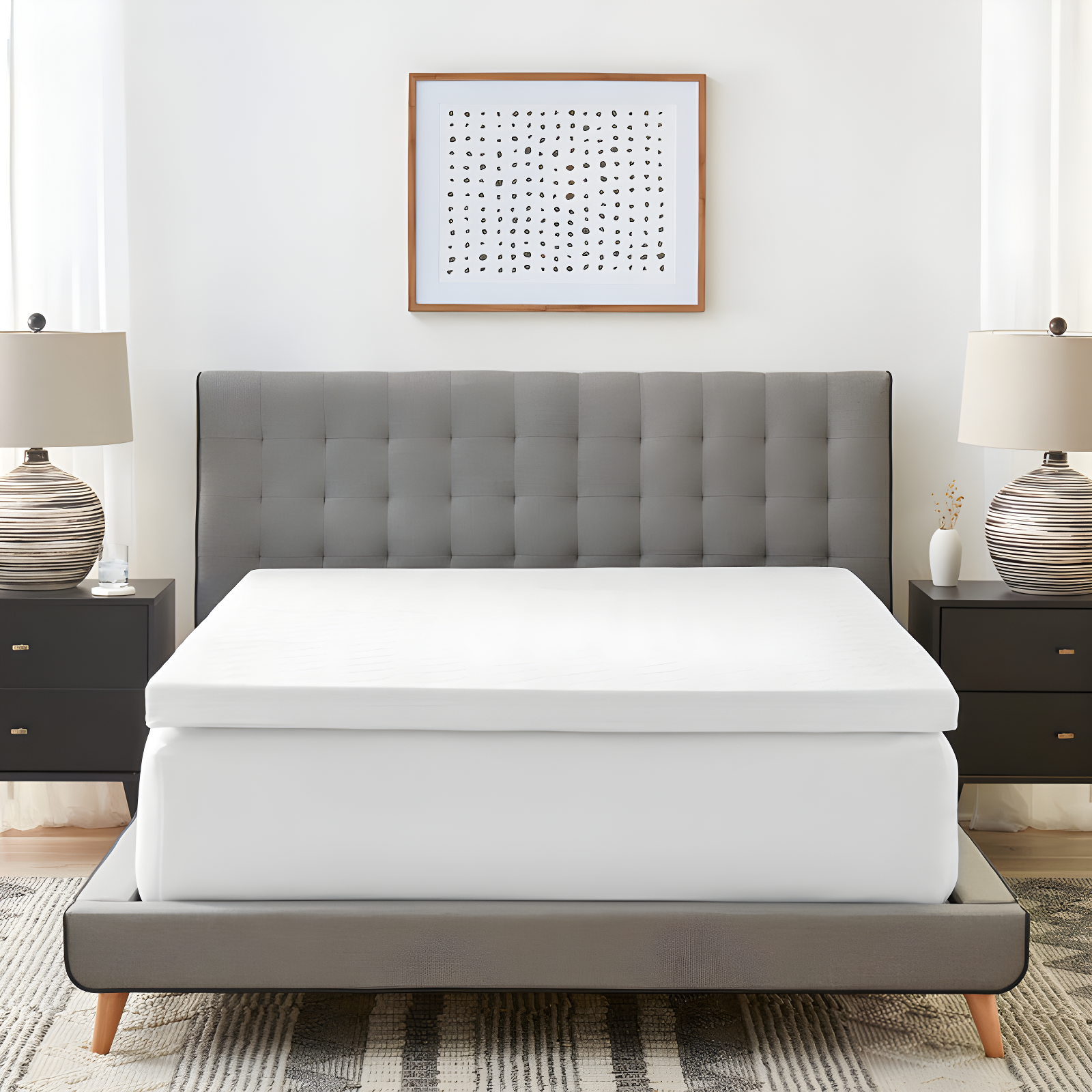 BodiPEDIC 3" Gel Memory Foam Mattress Topper with Cooling Cover