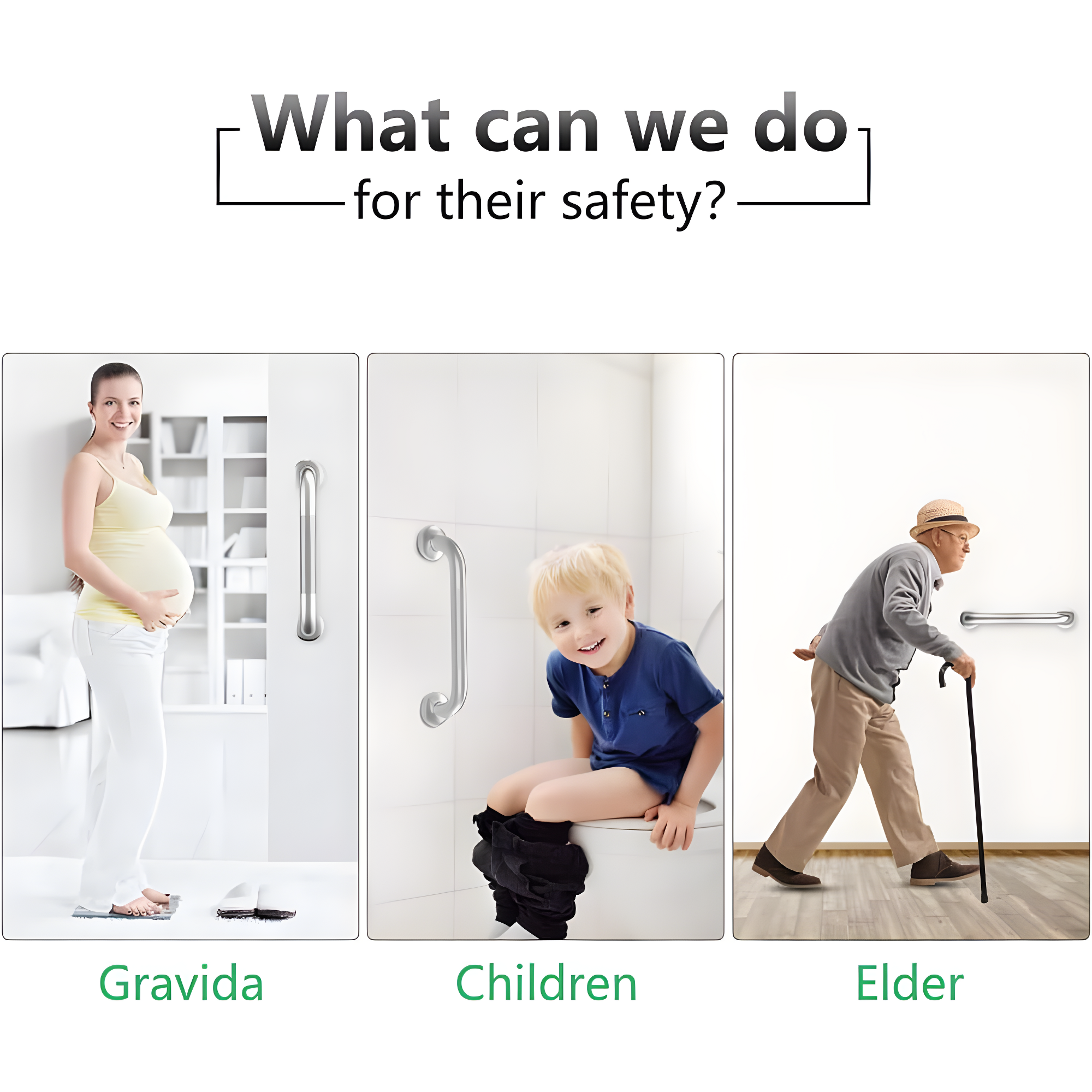 Hodvit 16" Stainless Steel Grab Bars, 2 Pack, Anti Slip Shower Handles for Elderly and Handicap Bathroom Safety, Bathtub Assist