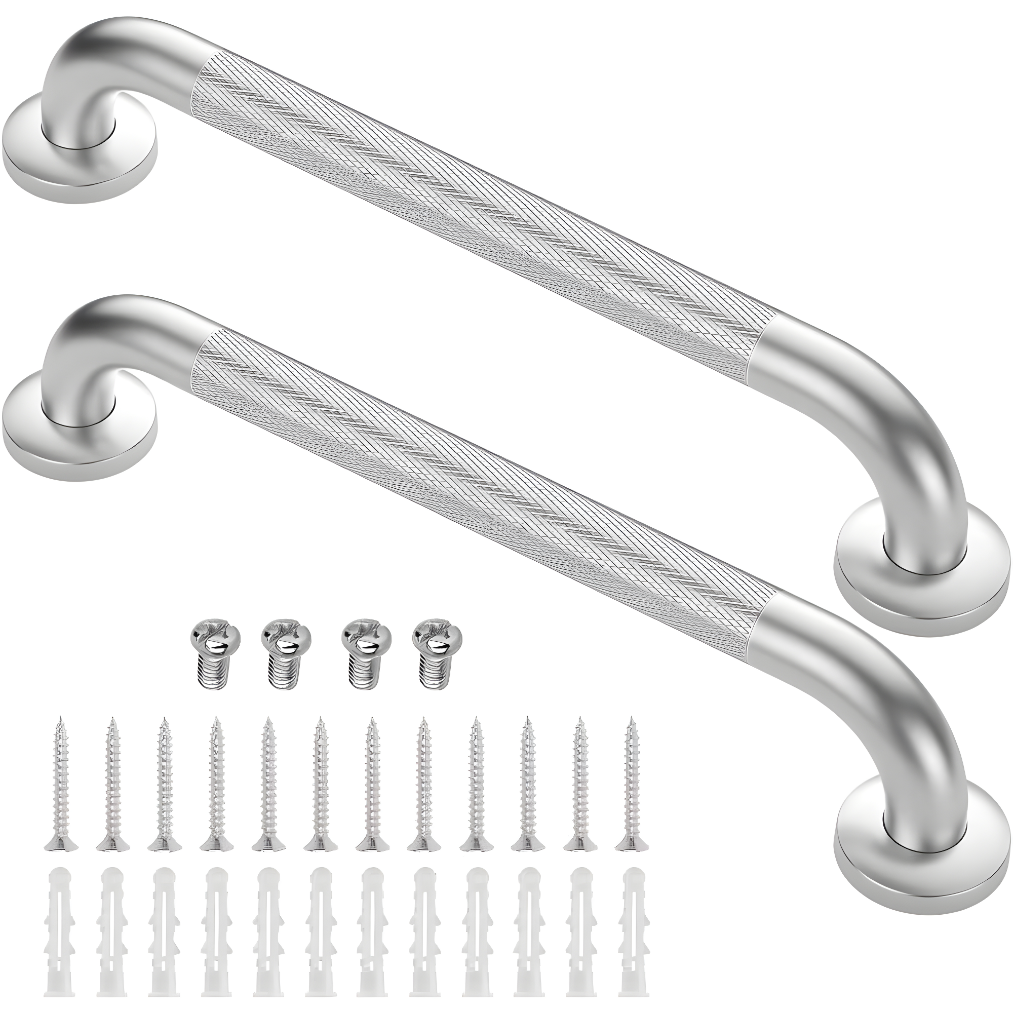 Hodvit 16" Stainless Steel Grab Bars, 2 Pack, Anti Slip Shower Handles for Elderly and Handicap Bathroom Safety, Bathtub Assist
