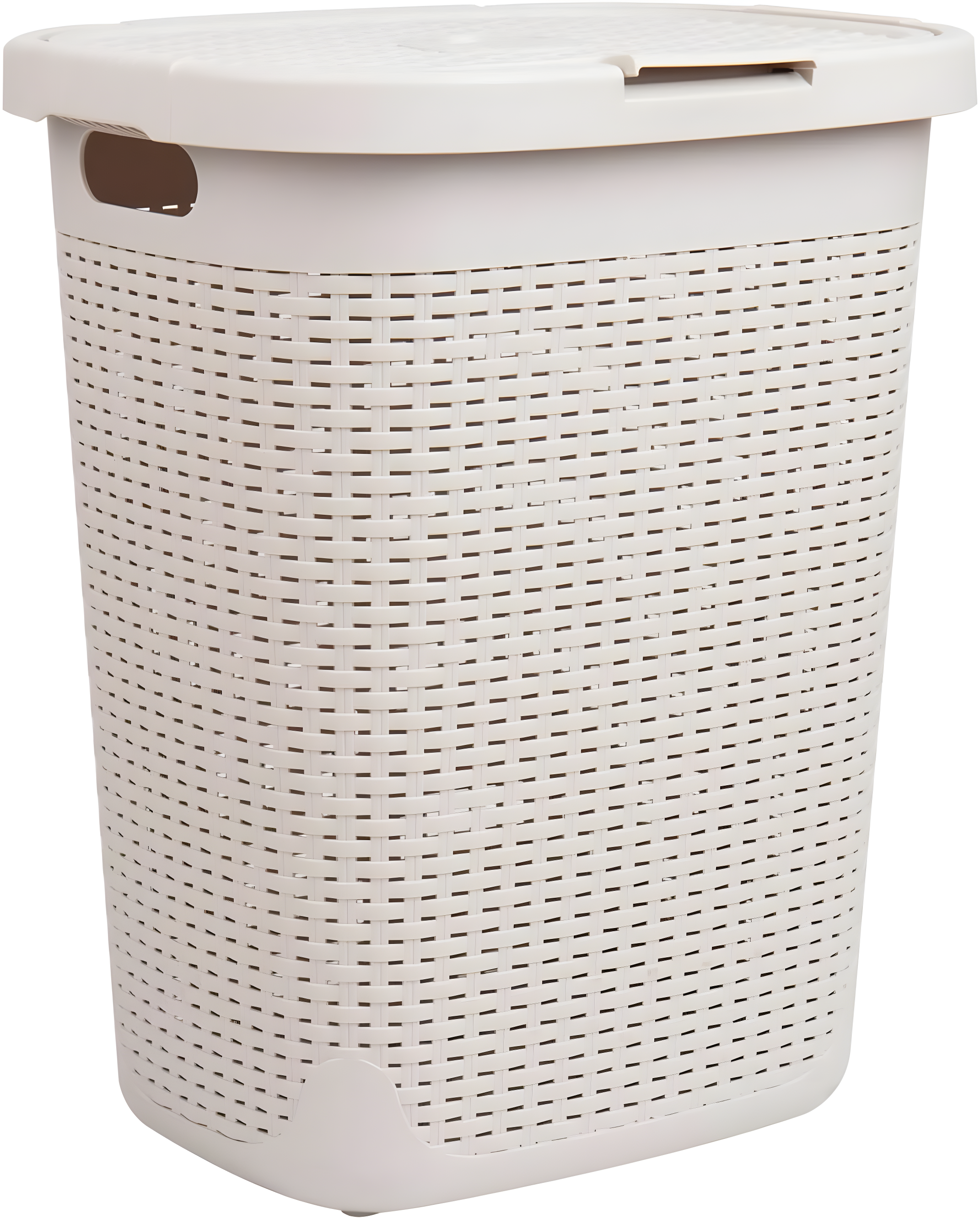 Mind Reader Mind Reader 50L Slim Laundry Hamper, Clothes Basket, Lid, Wicker Design, Plastic