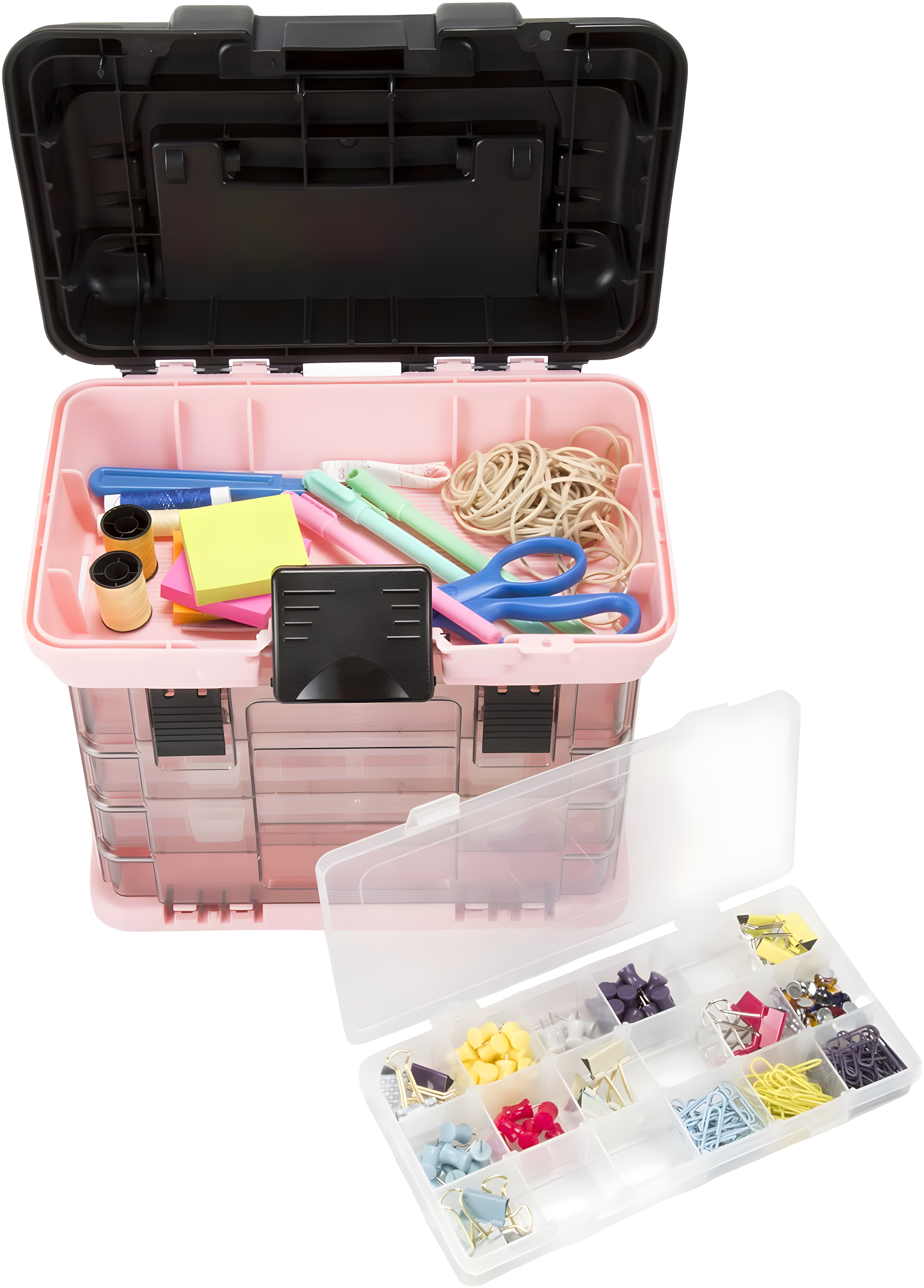 Stalwart Stalwart Portable Tool Box - Small Parts Organizer and Customizable Compartment for Hardware, Crafts