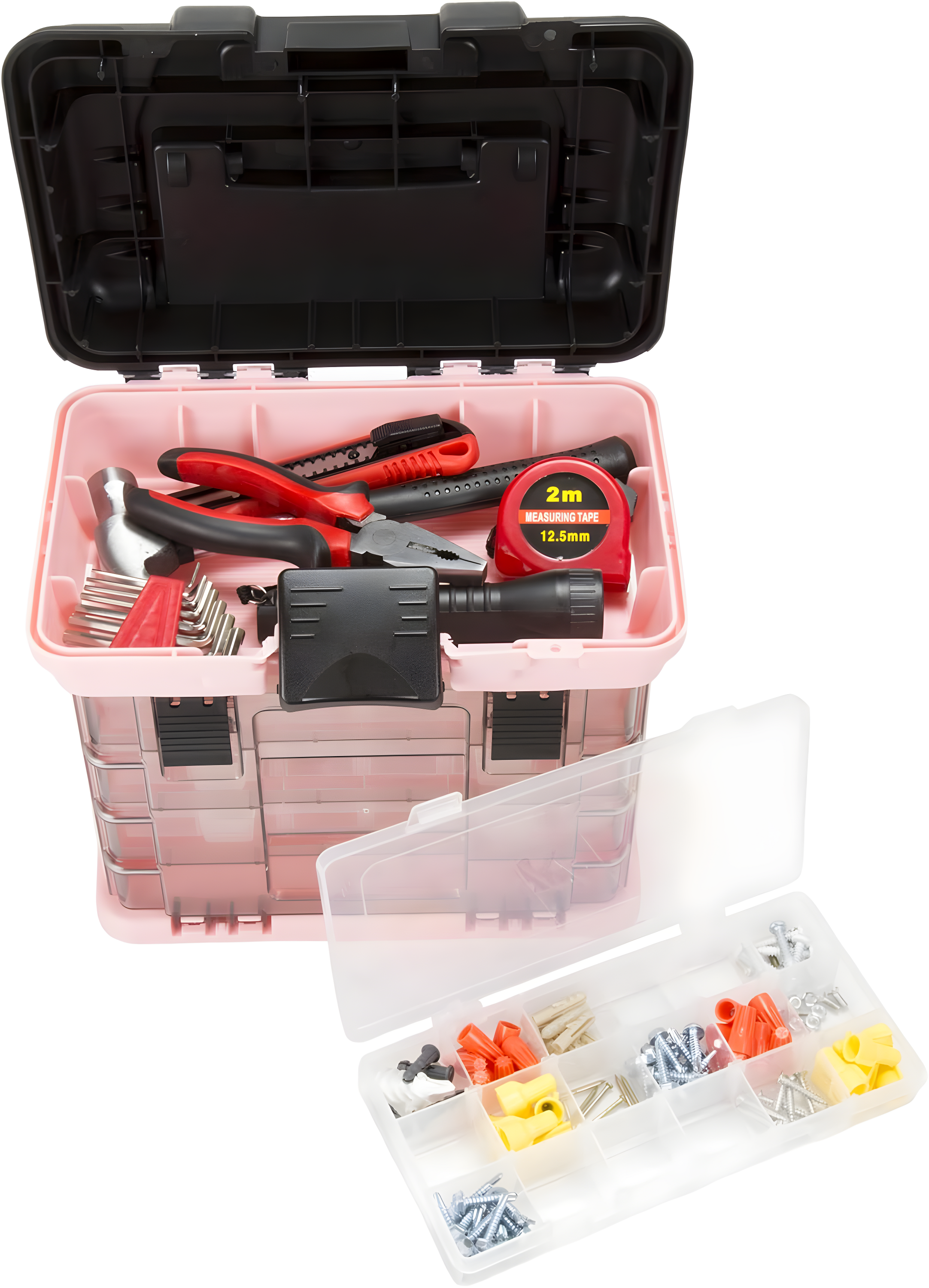 Stalwart Stalwart Portable Tool Box - Small Parts Organizer and Customizable Compartment for Hardware, Crafts