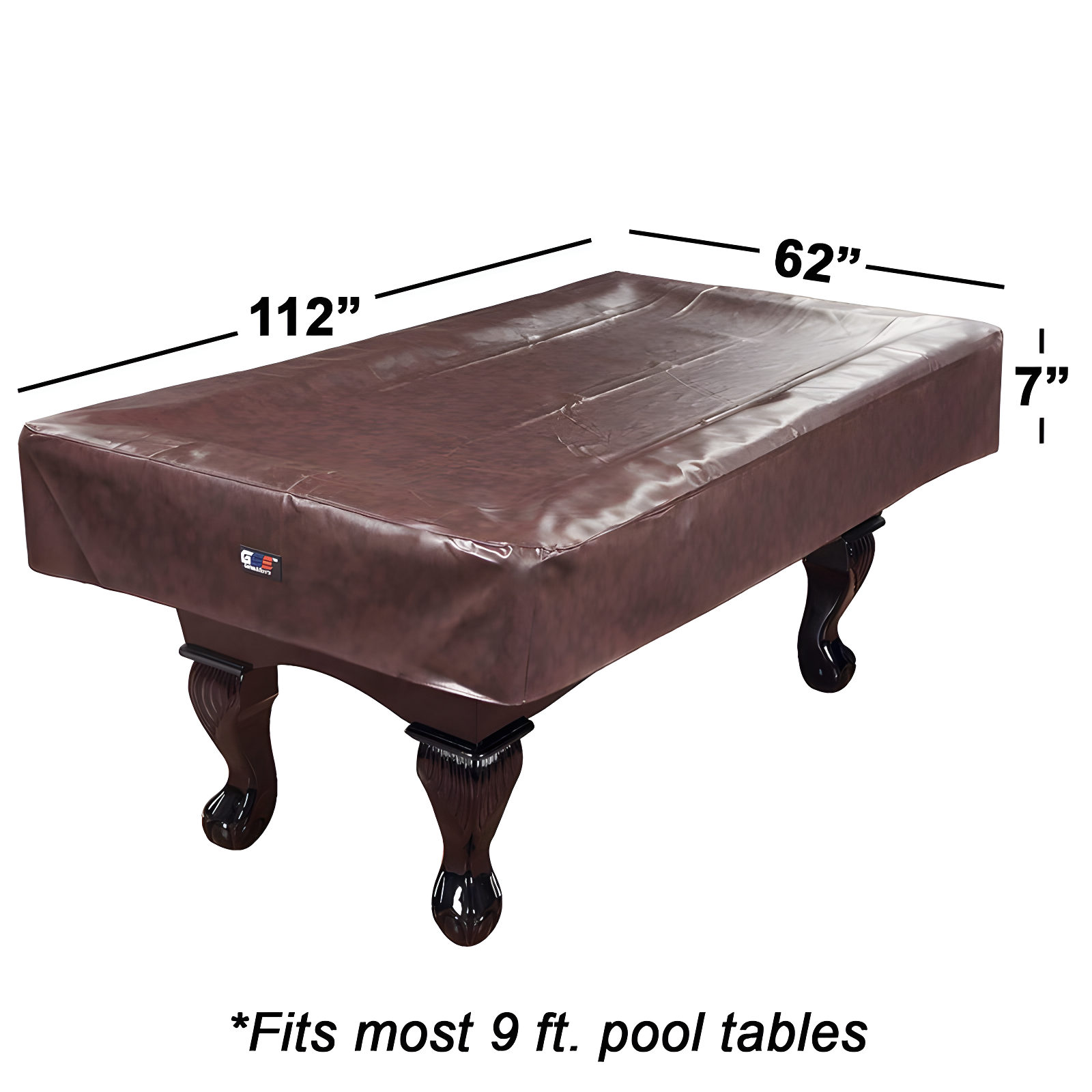 GSE Games & Sports Expert GSE 9' Brown leatheretteette Pool Table Cover, Tearproof Heavy-Duty Billiard Table Cover