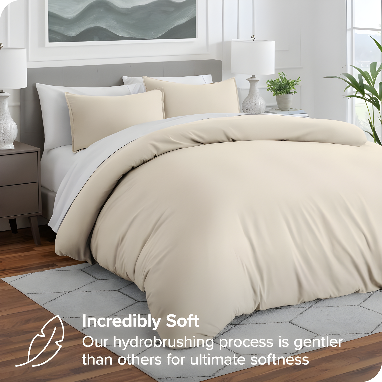 Bare Home Washed Microfiber Duvet Cover Set