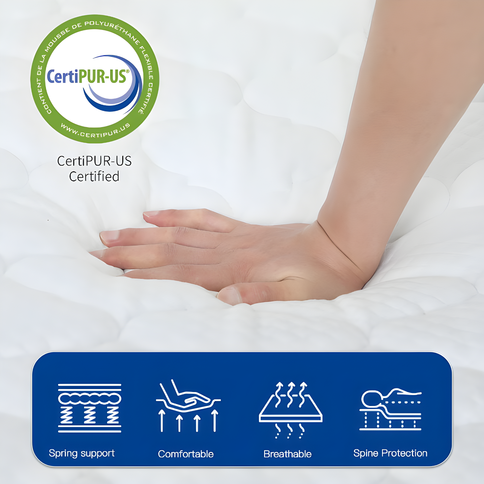 FDW 6 Inch Hybrid Mattress with Innerspring and Foam/Fiberglass Free/Medium Firm Spring Mattress/Full Size Mattress in a Box/CertiPUR-US Certified