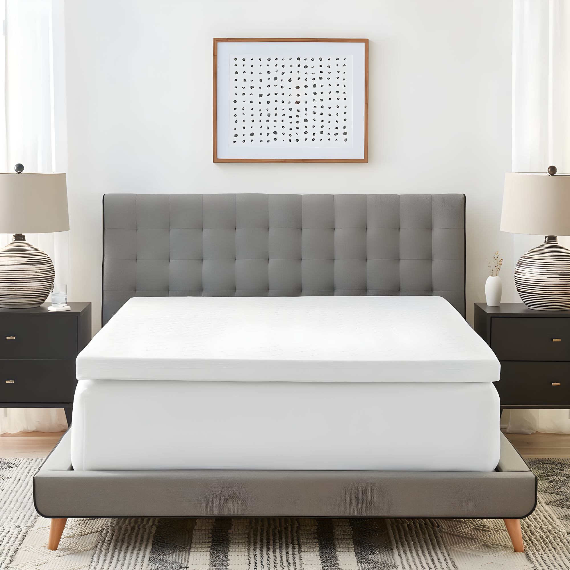 3" Gel Memory Foam Mattress Topper with Cooling Cover