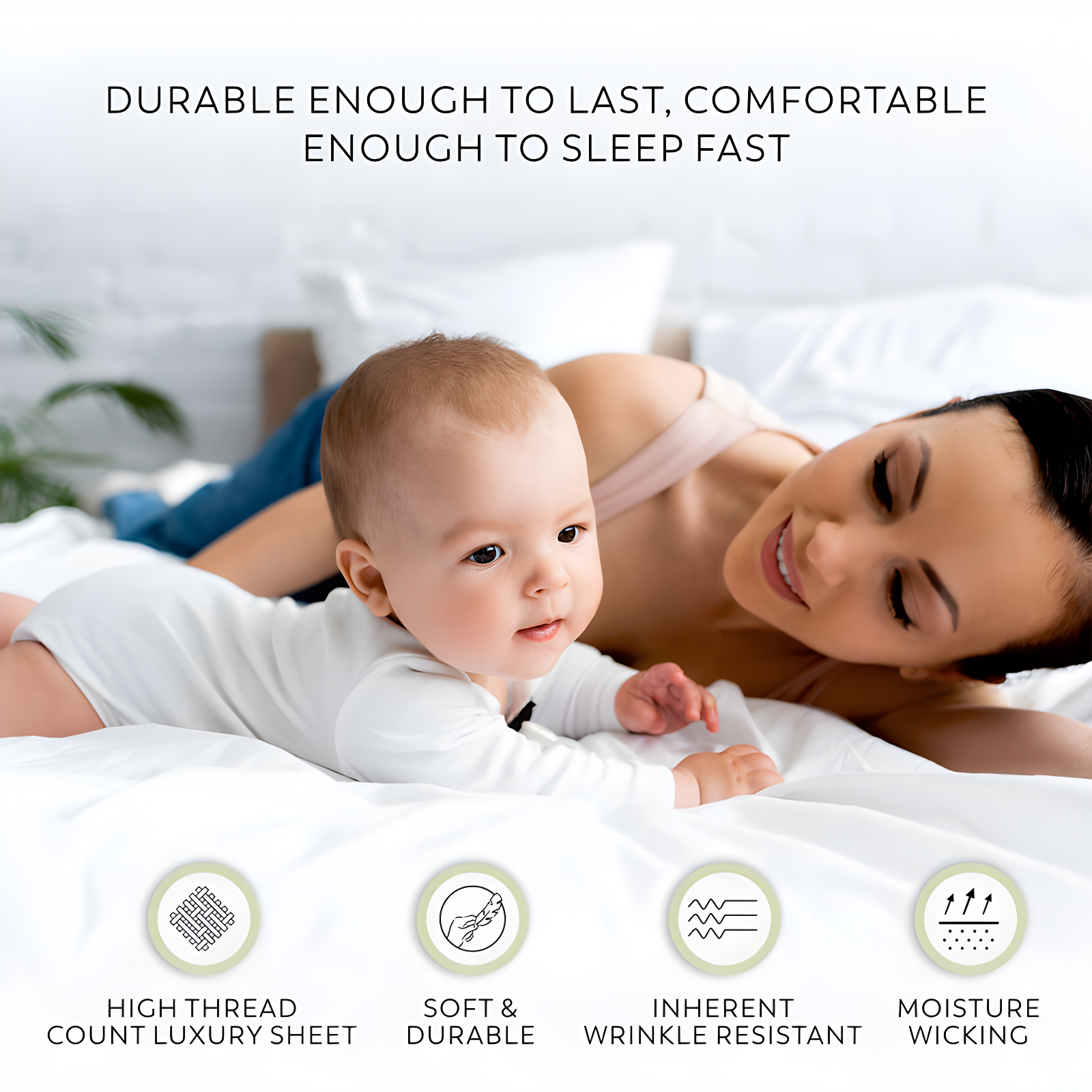 1200TC Premium Cotton-Blend Wrinkle-Resistant Sheet Set