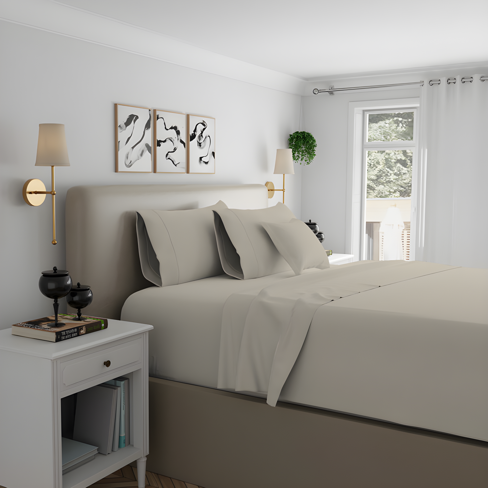 1200TC Premium Cotton-Blend Wrinkle-Resistant Sheet Set