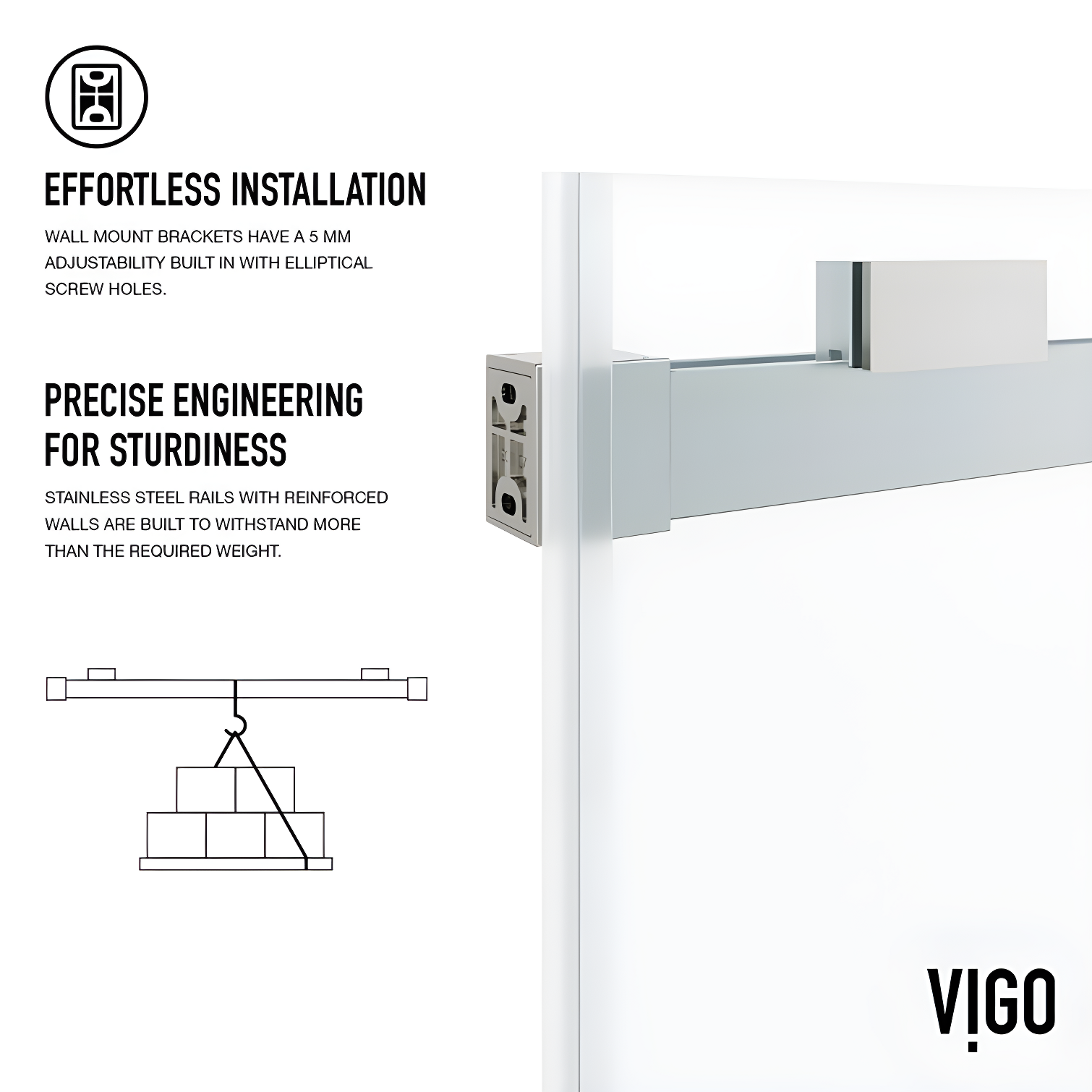 Houston 56-60" W x 66" H Double Sliding Frameless Tub Door with 3/8" Clear Glass