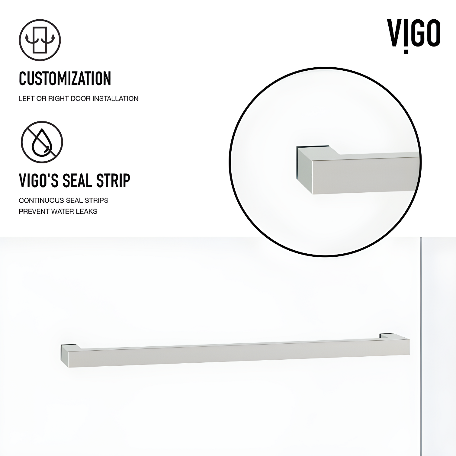 Houston 56-60" W x 66" H Double Sliding Frameless Tub Door with 3/8" Clear Glass