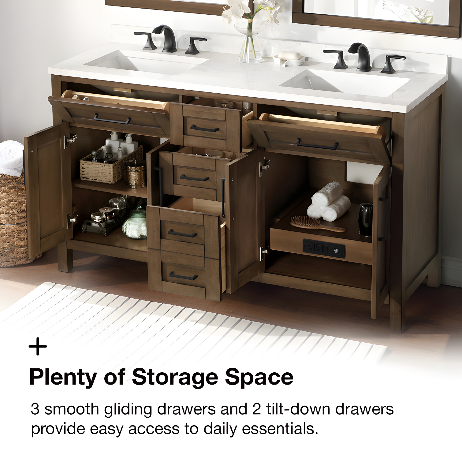 OVE Decors Tahoe 60" Double Bathroom Vanity Set