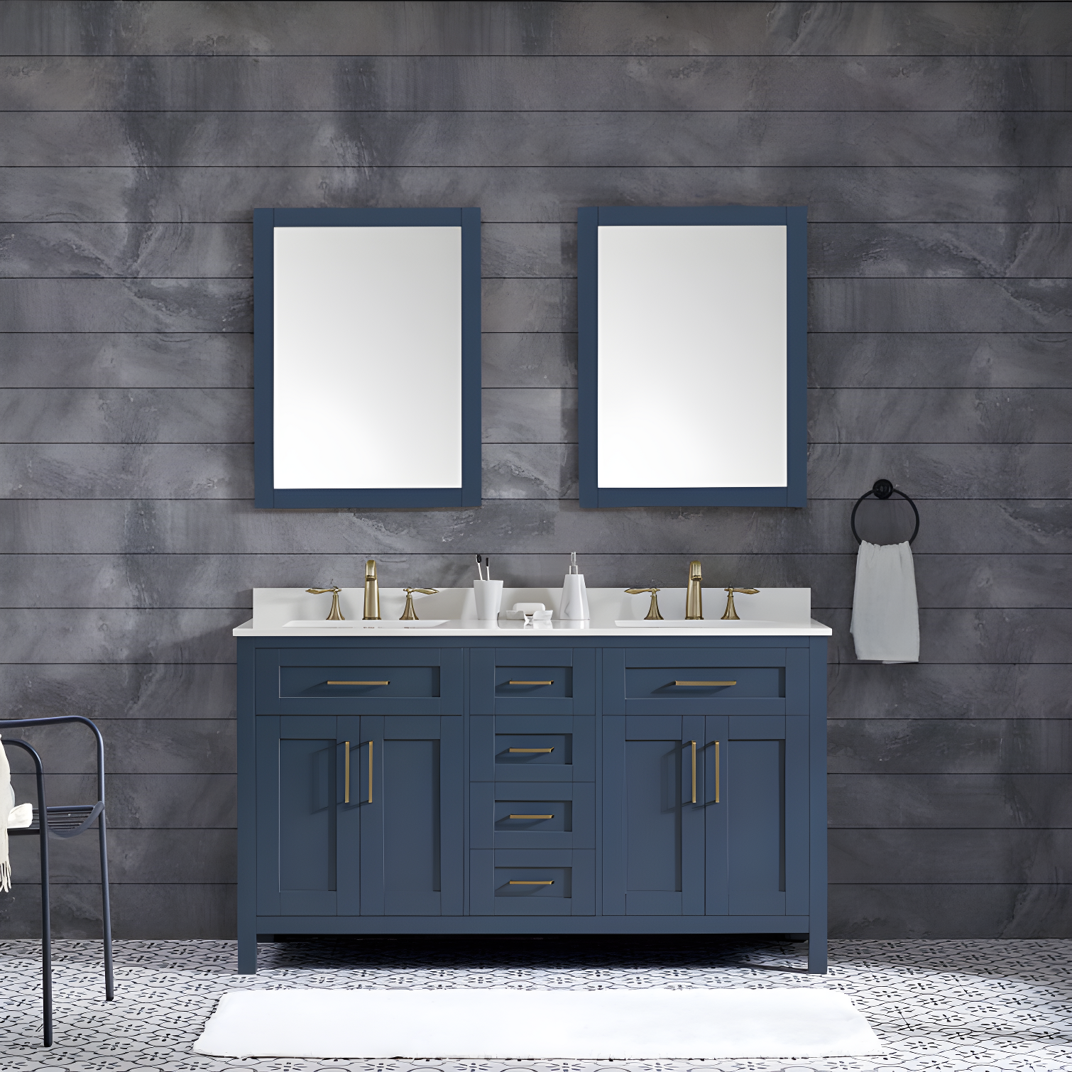 OVE Decors Tahoe 60" Double Bathroom Vanity Set
