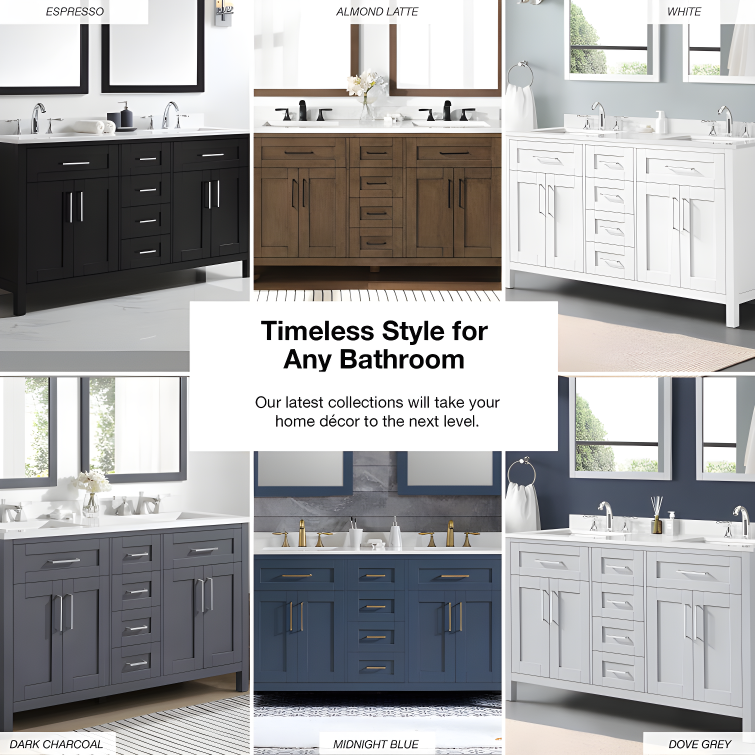 OVE Decors Tahoe 60" Double Bathroom Vanity Set