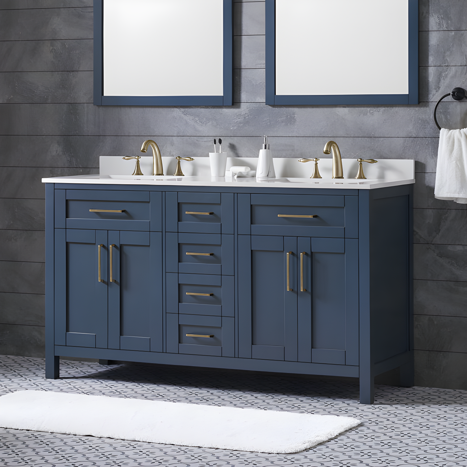 OVE Decors Tahoe 60" Double Bathroom Vanity Set