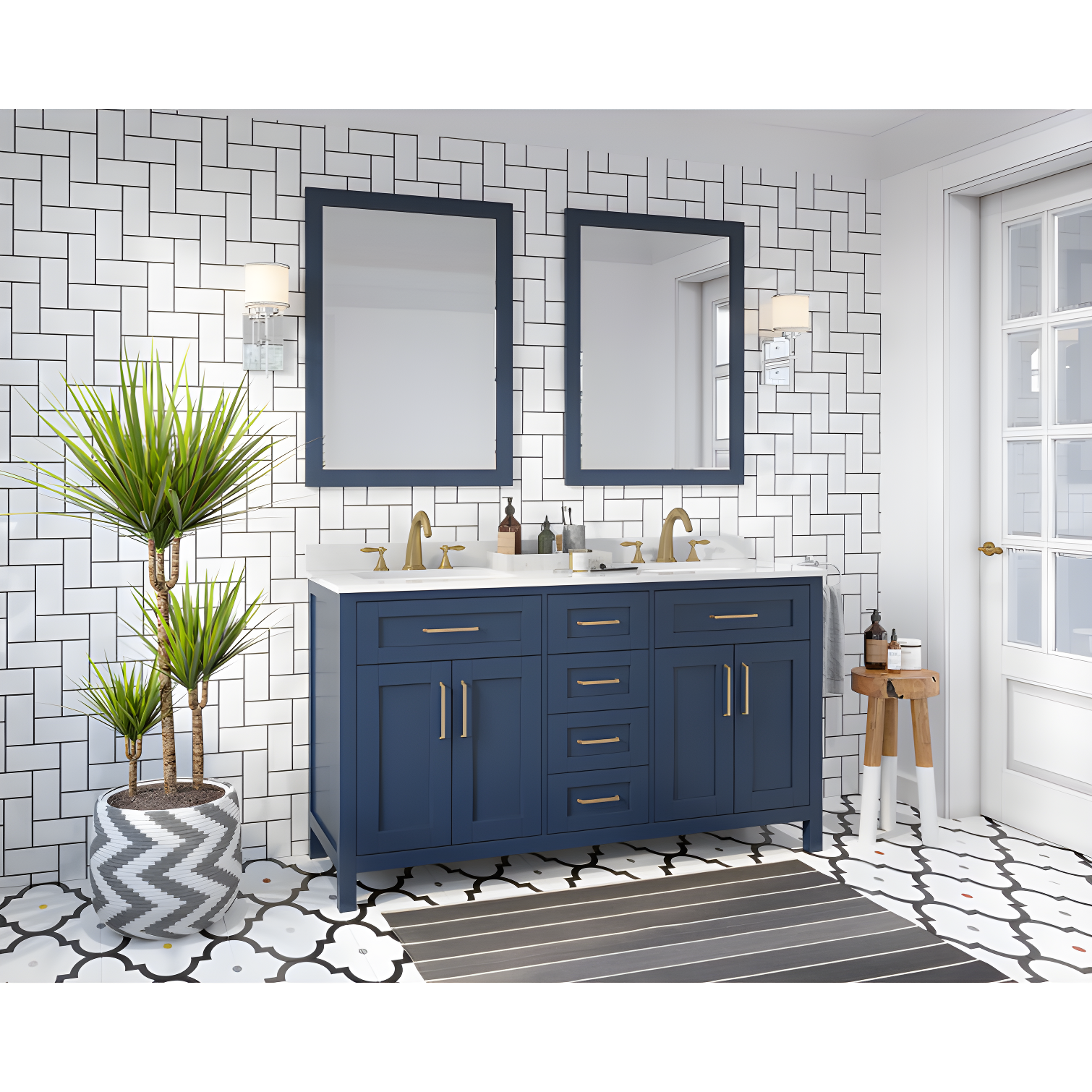 OVE Decors Tahoe 60" Double Bathroom Vanity Set