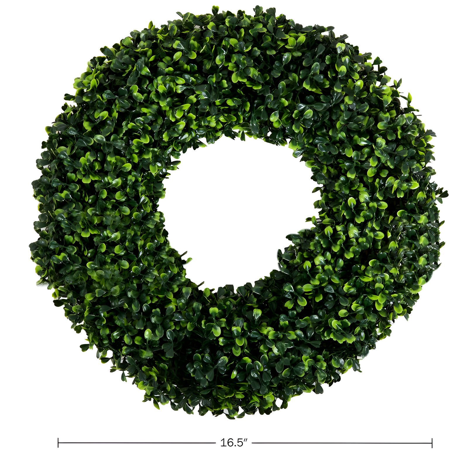 Nature Spring Boxwood Wreath - 16.5-Inch Round UV Resistant Artificial Spring, Summer, Fall, or Winter Wreath - Outdoor/Indoor Wreaths