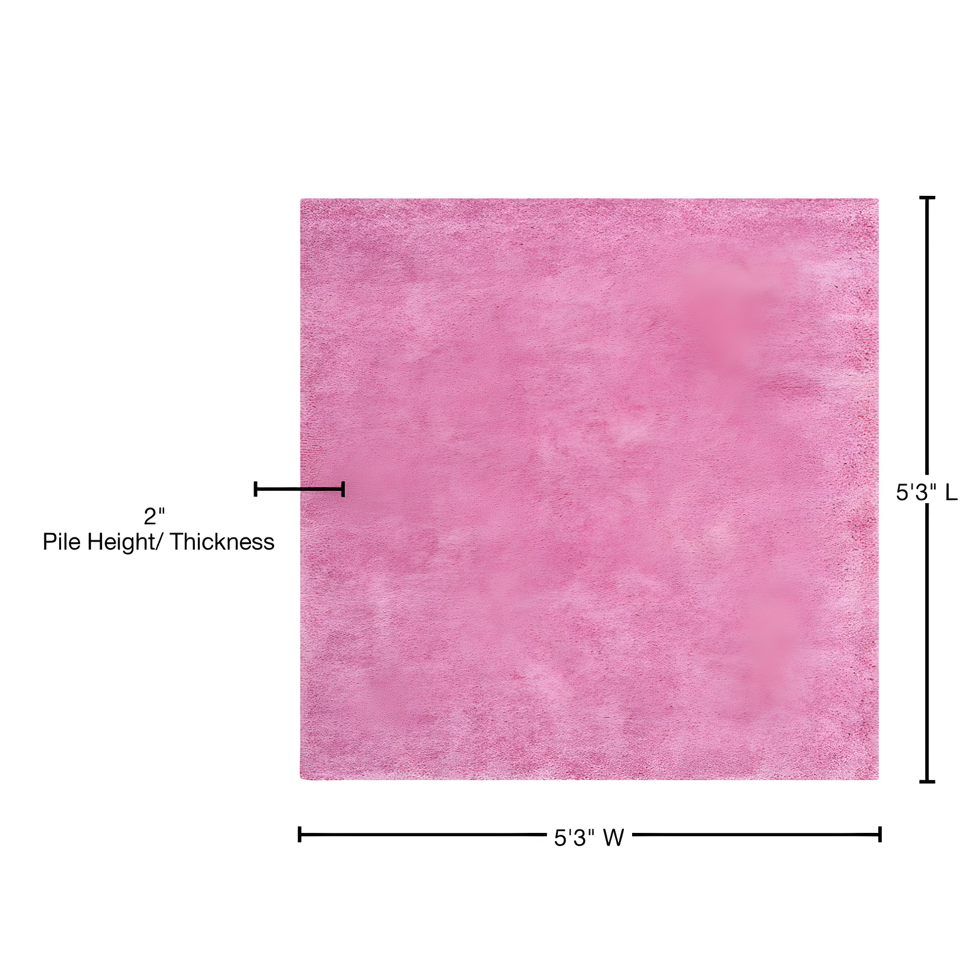 Shag SG151 Power Loomed Area Rug - Pink - 5'3"x5'3" - Safavieh.