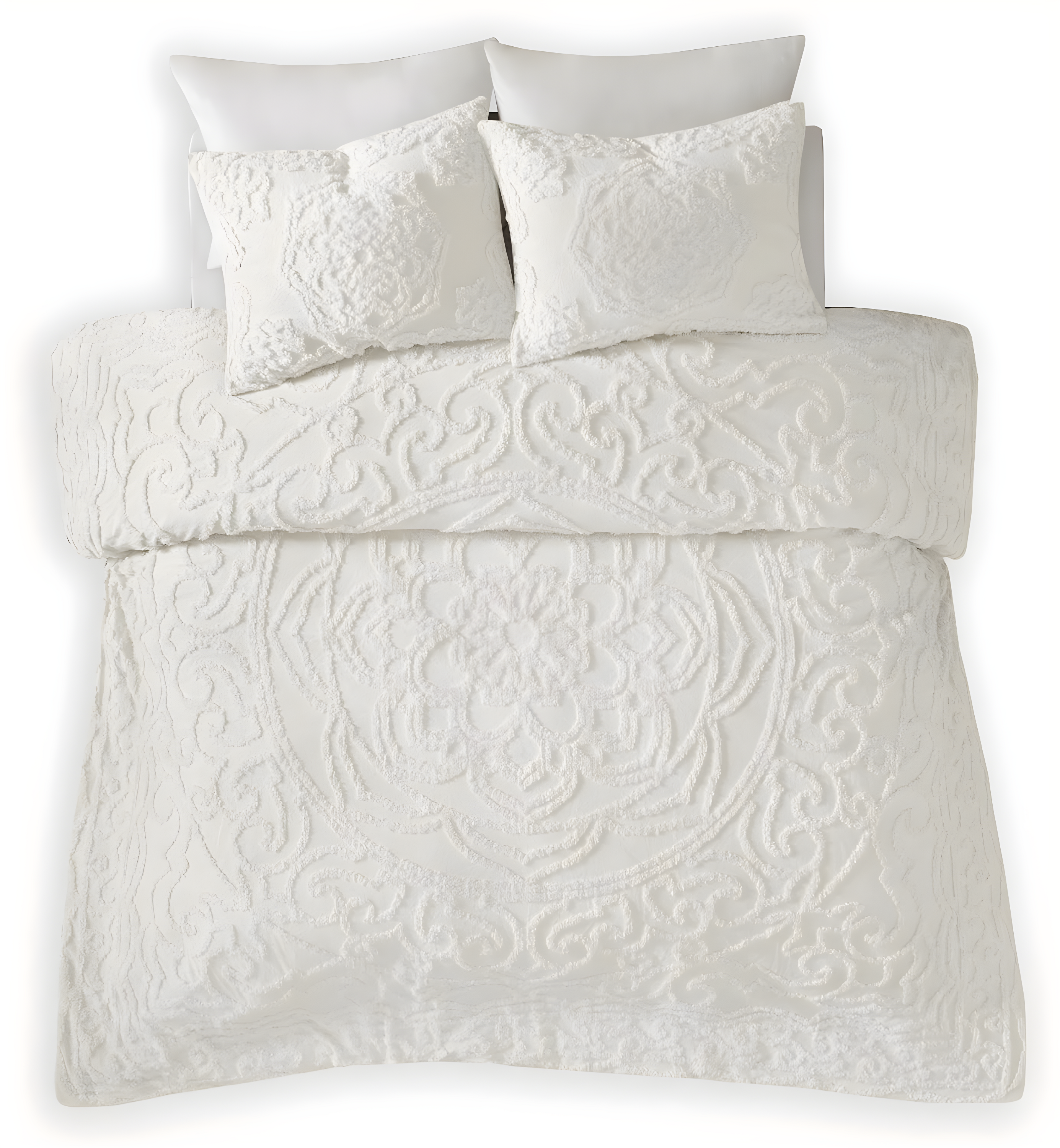 Laetitia Tufted Cotton Chenille Medallion Comforter Set