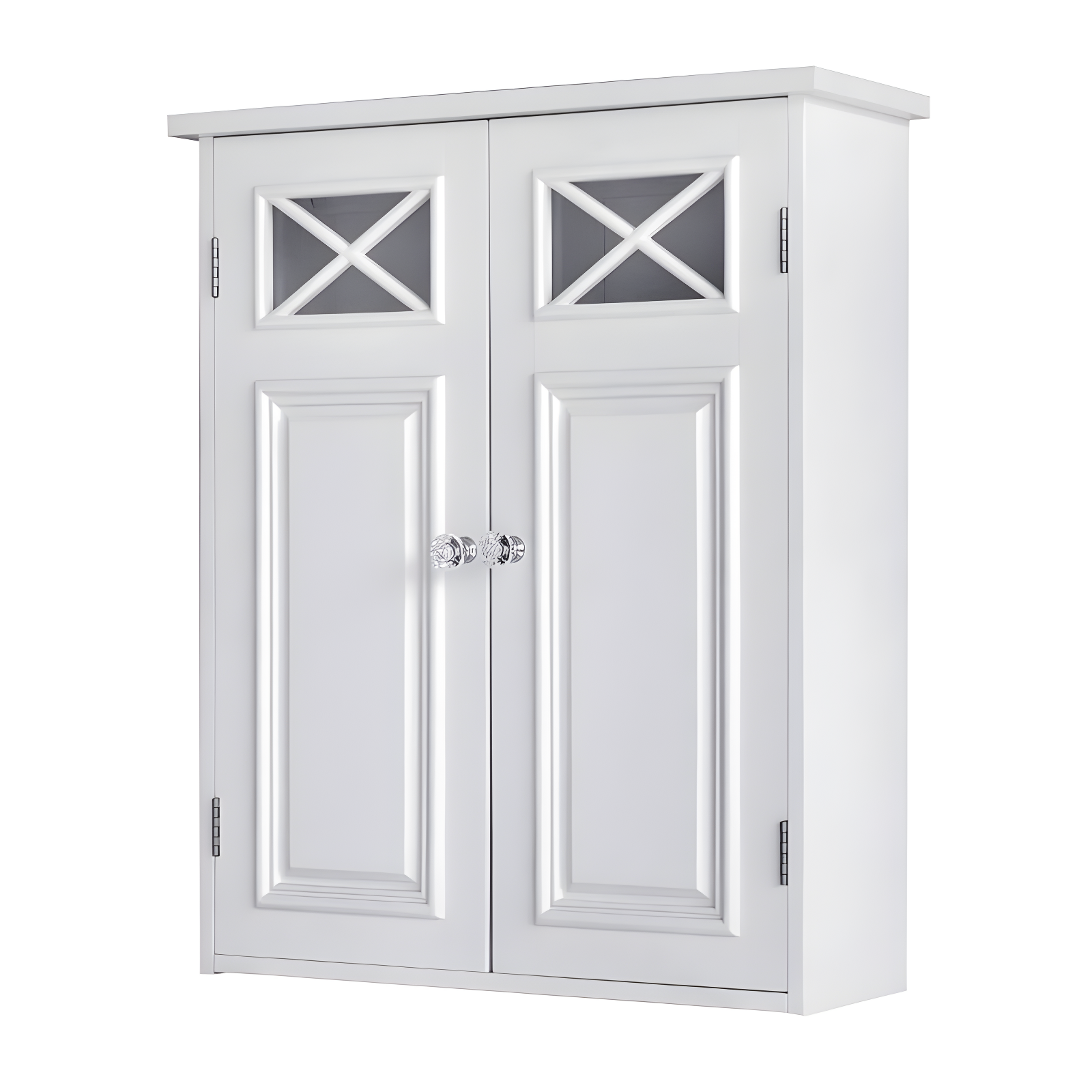 Dawson Two Doors Wall Cabinet White - Elegant Home Fashions: Traditional Style, Semi-Gloss Finish, Bathroom Storage