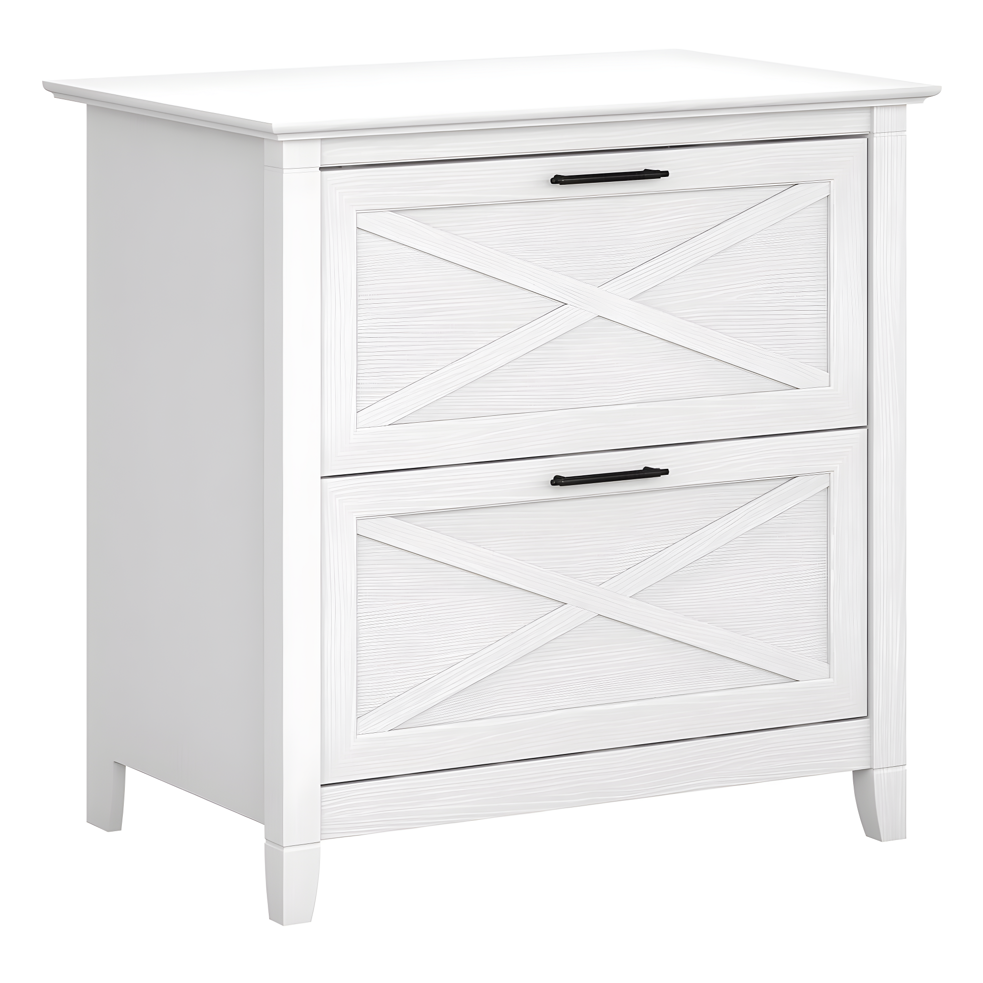 2 Drawer Key West File Cabinet Pure White Oak - Bush Furniture: Coastal Style, Aged Bronze Hardware