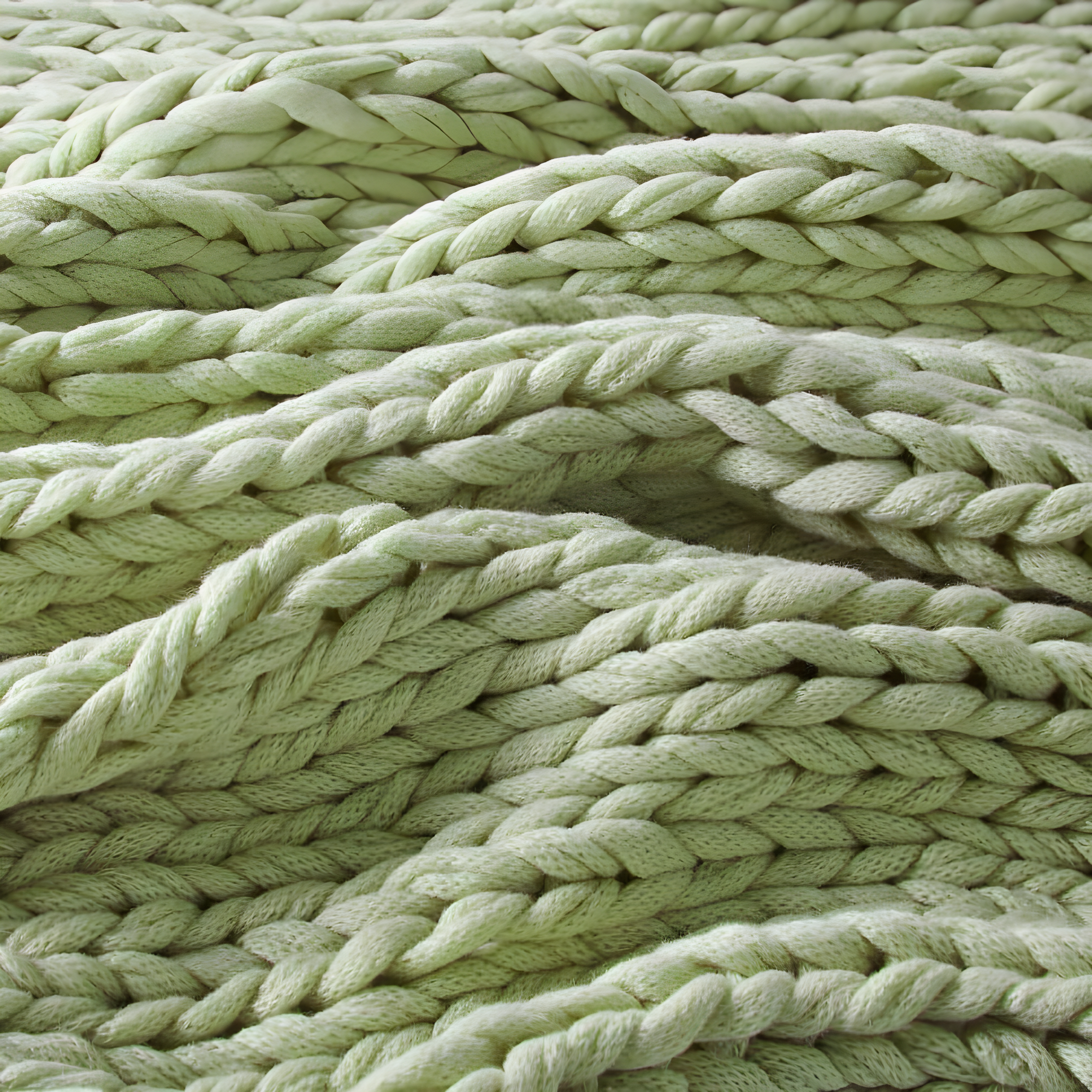 50"x60" Chunky Double Knit Handmade Throw Blanket Sage Green - Madison Park