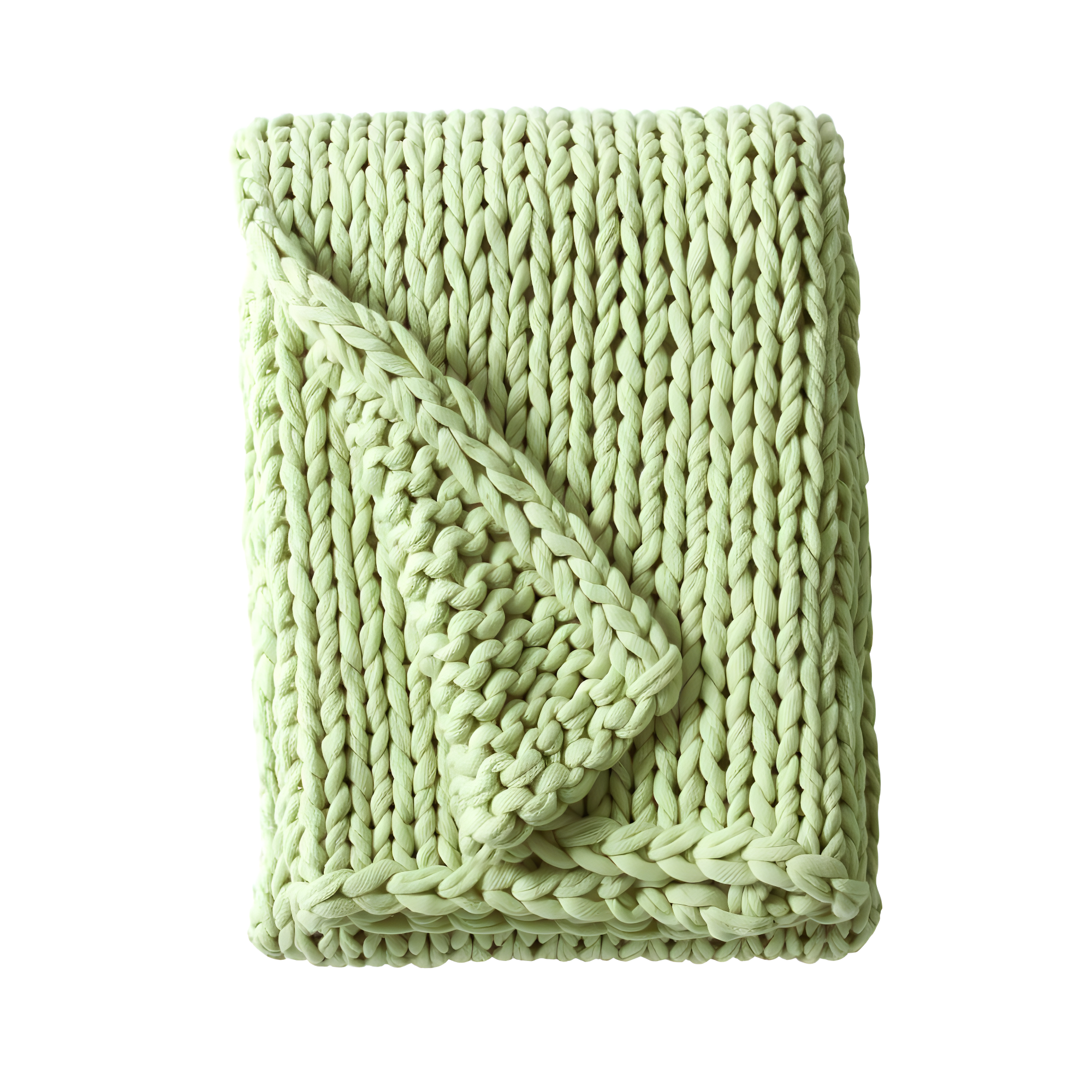50"x60" Chunky Double Knit Handmade Throw Blanket Sage Green - Madison Park
