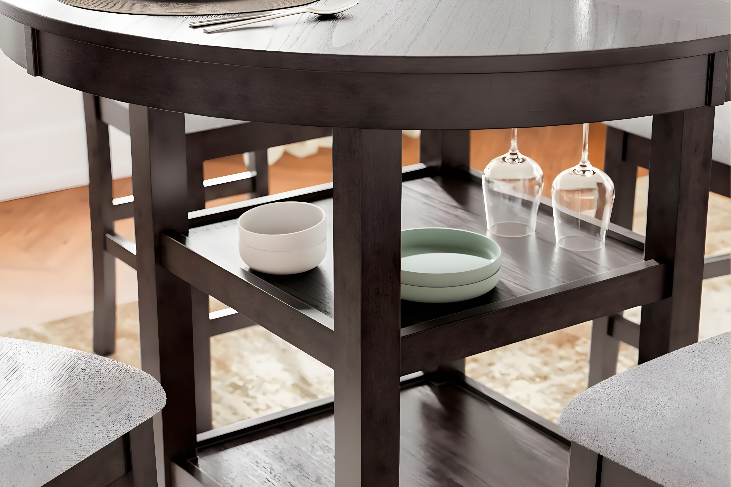 Ashley Furniture Langwest Brown Counter Height Dining Table Set - Set of 5