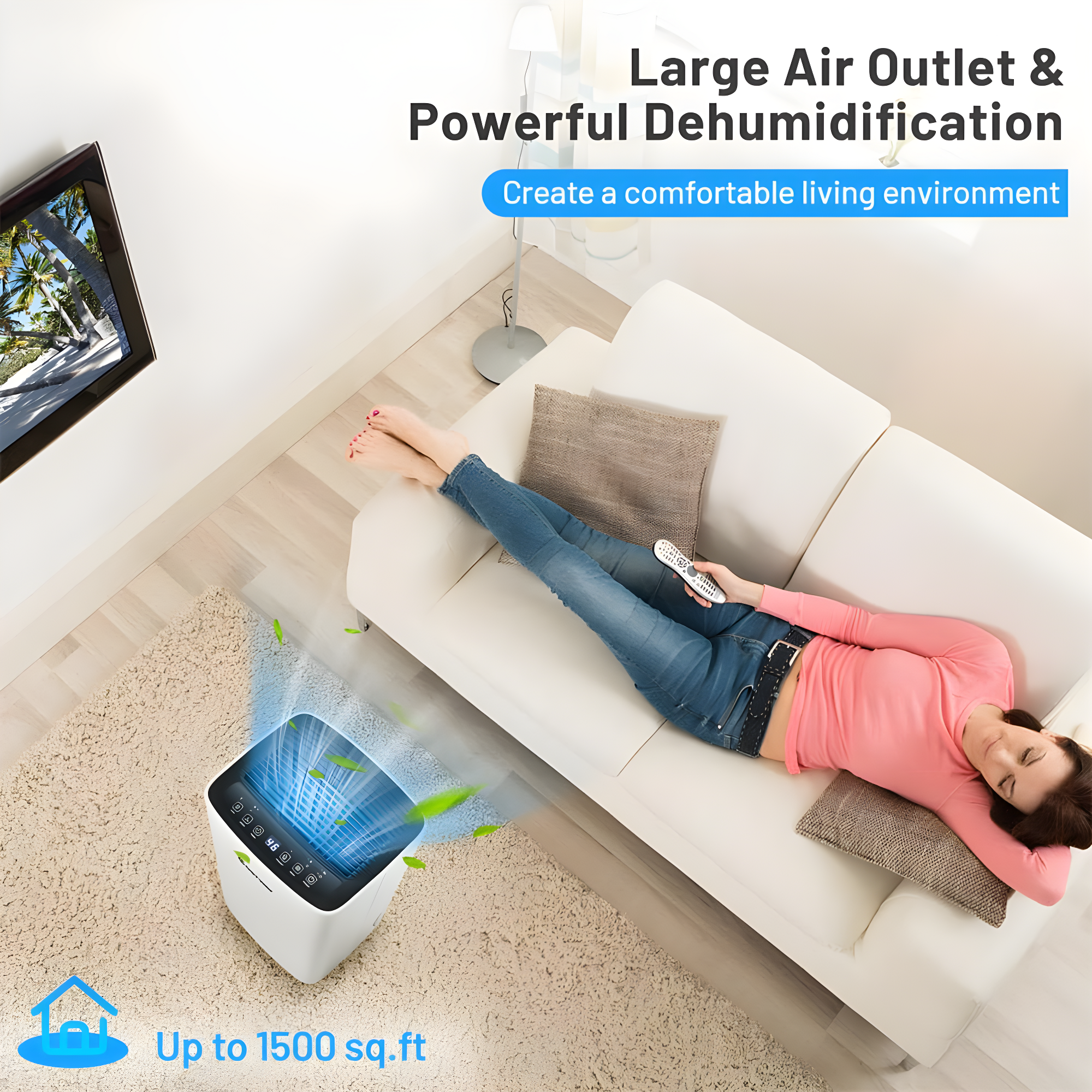 Costway 30-Pint Portable Dehumidifier 1,500 Sq. ft Coverage Area