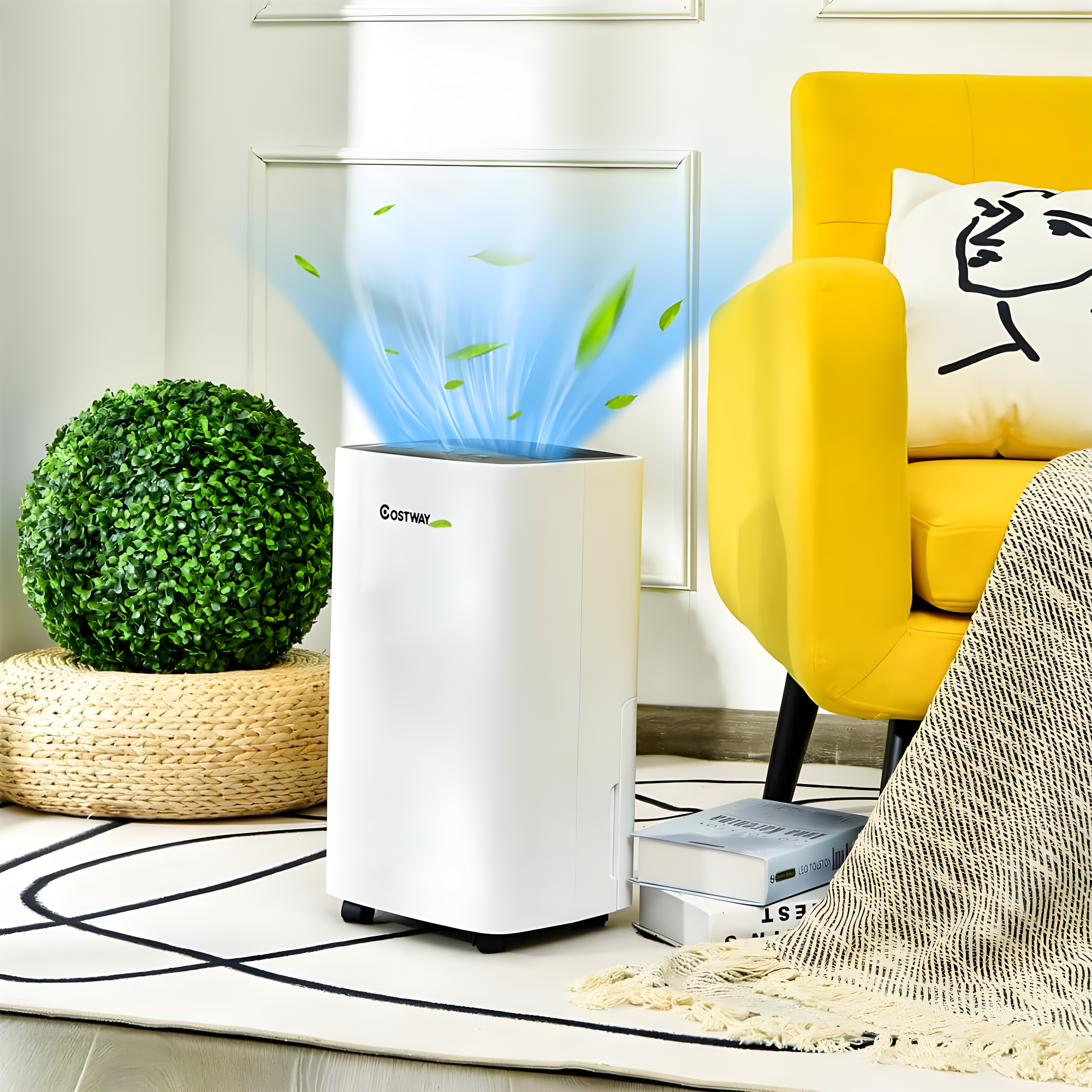 Costway 30-Pint Portable Dehumidifier 1,500 Sq. ft Coverage Area