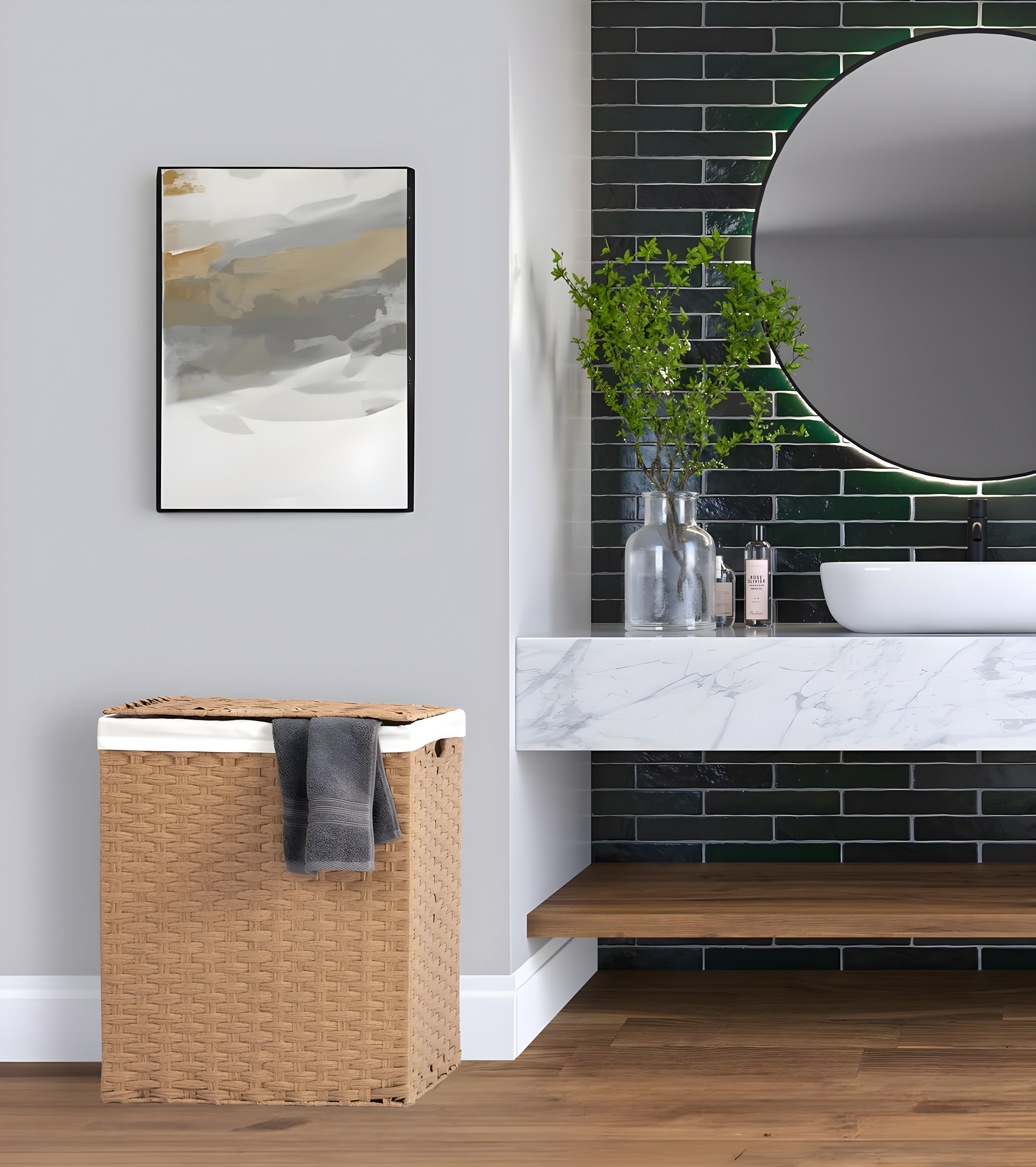 Handwoven Rectangle Laundry Hamper