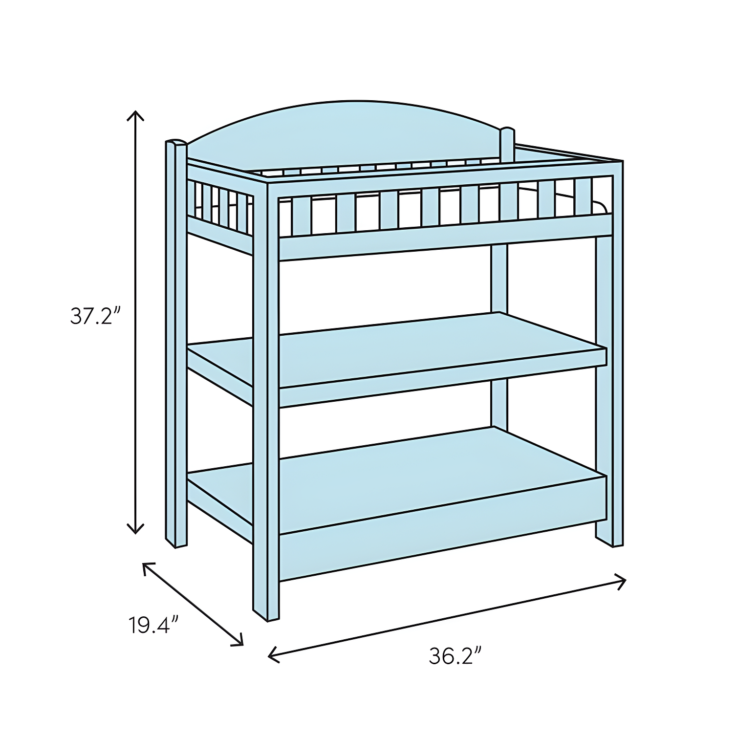 Camden Child Craft Arch Top Changing Table with Pad