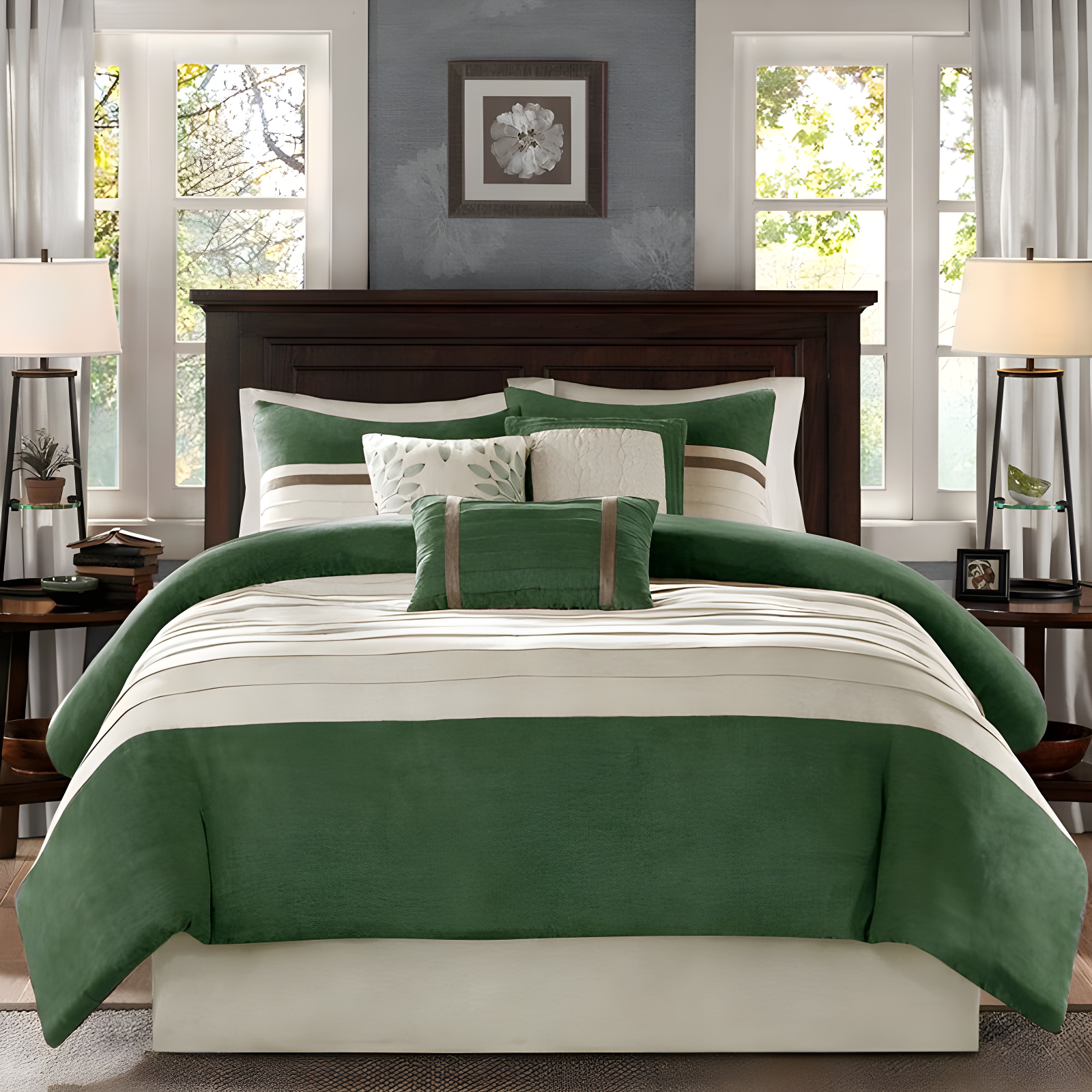 Palmer 7 PC Pieced Faux Suede Comforter Set