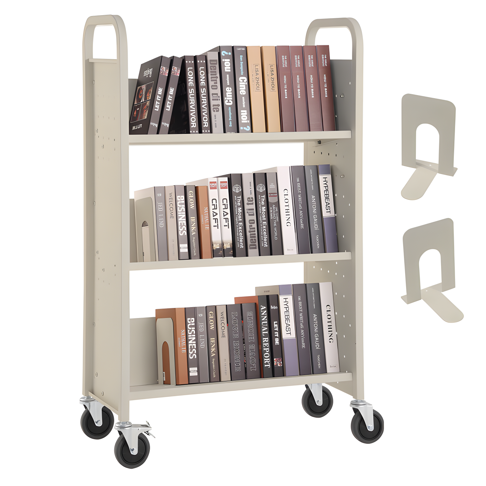 49.2'' H Book Cart with Wheels