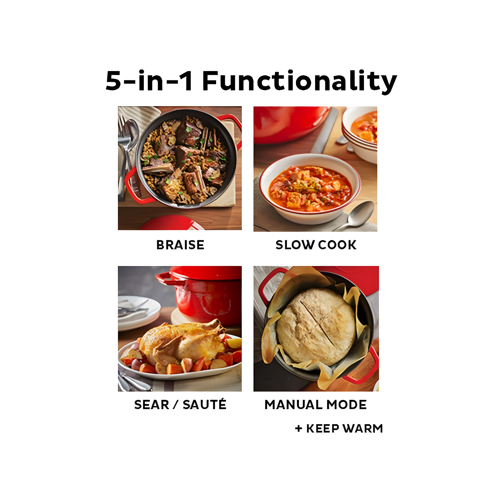Instant Pot Instant Precision 6-quart Dutch Oven, Red Lid