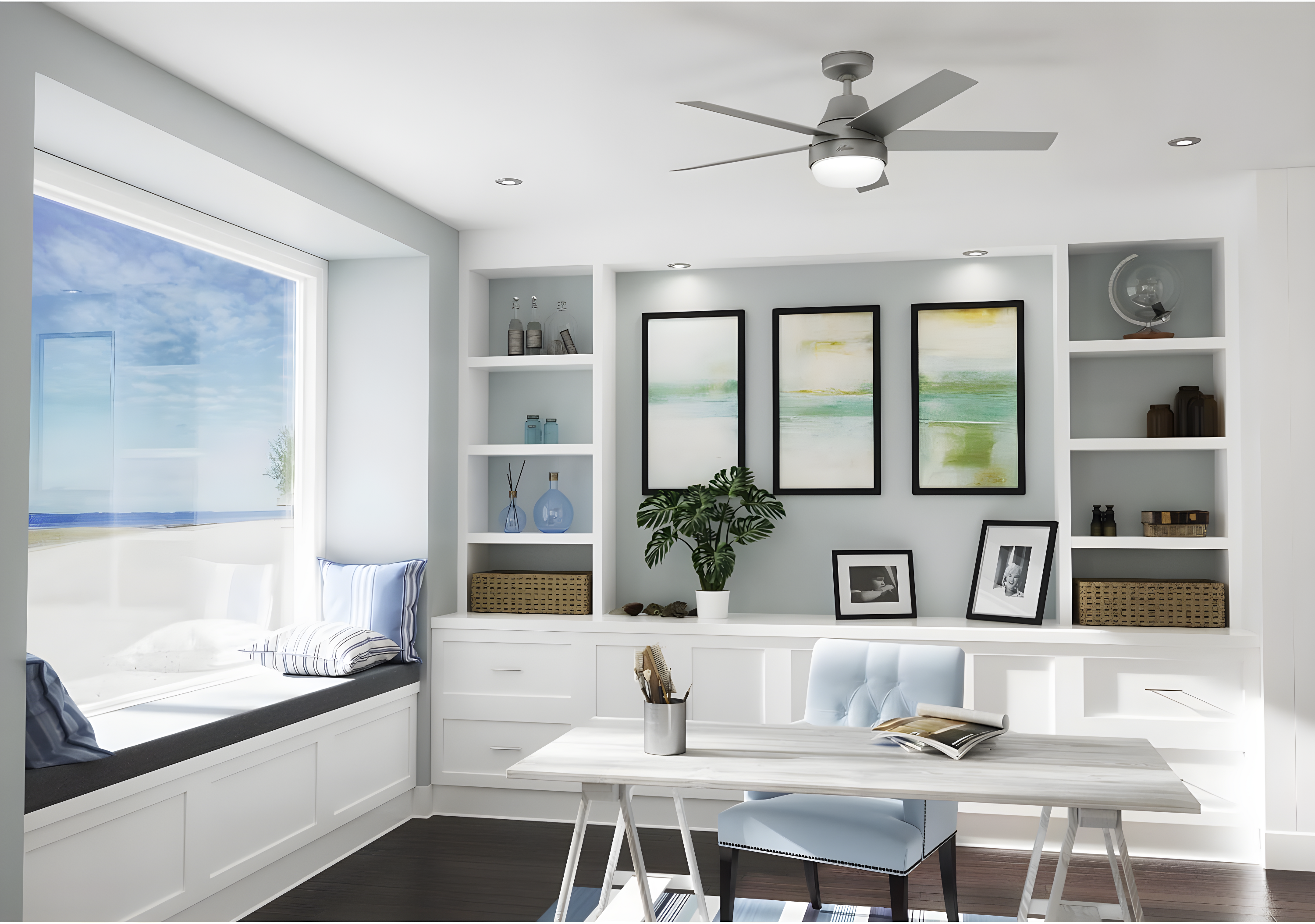 52" Aerodyne 5 - Blade Smart Standard Ceiling Fan with Lights and Remote