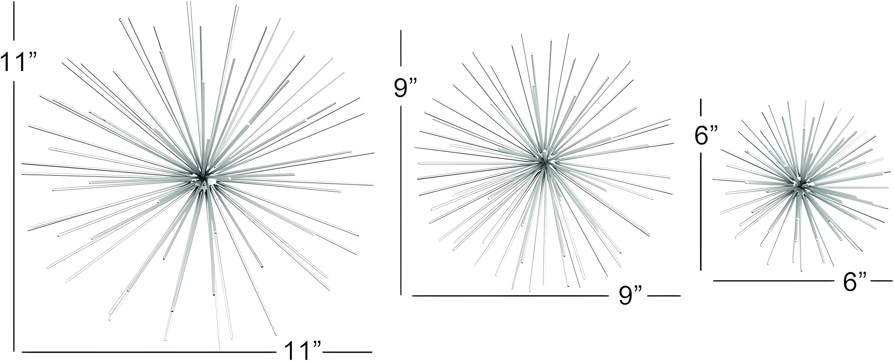 CosmoLiving by Cosmopolitan Metal 3D Long Spike Starburst Home Wall Decor Set