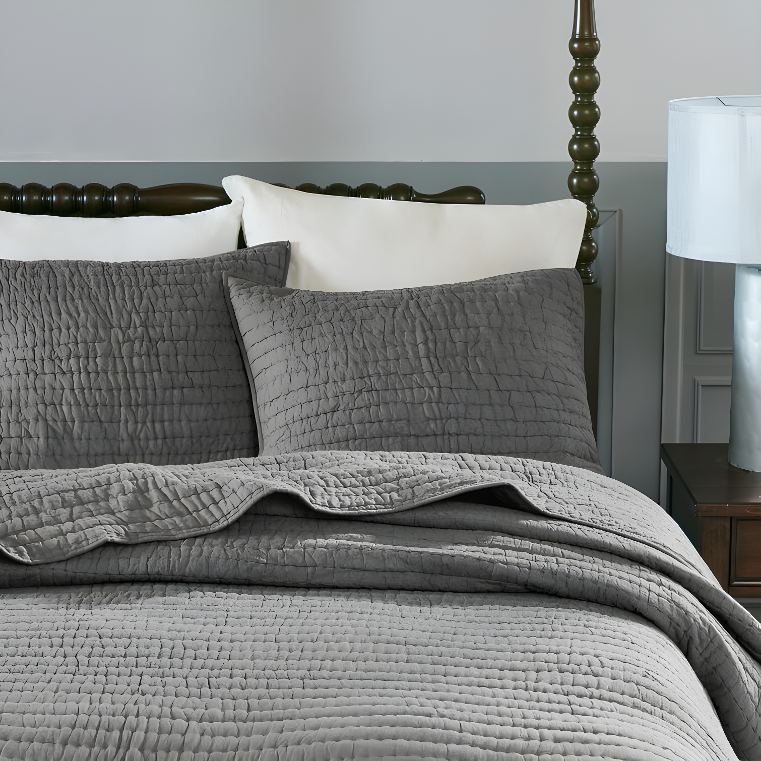 Madison Park Signature Madison Park Signature Serene 3 Piece Hand Quilted Cotton Quilt Set