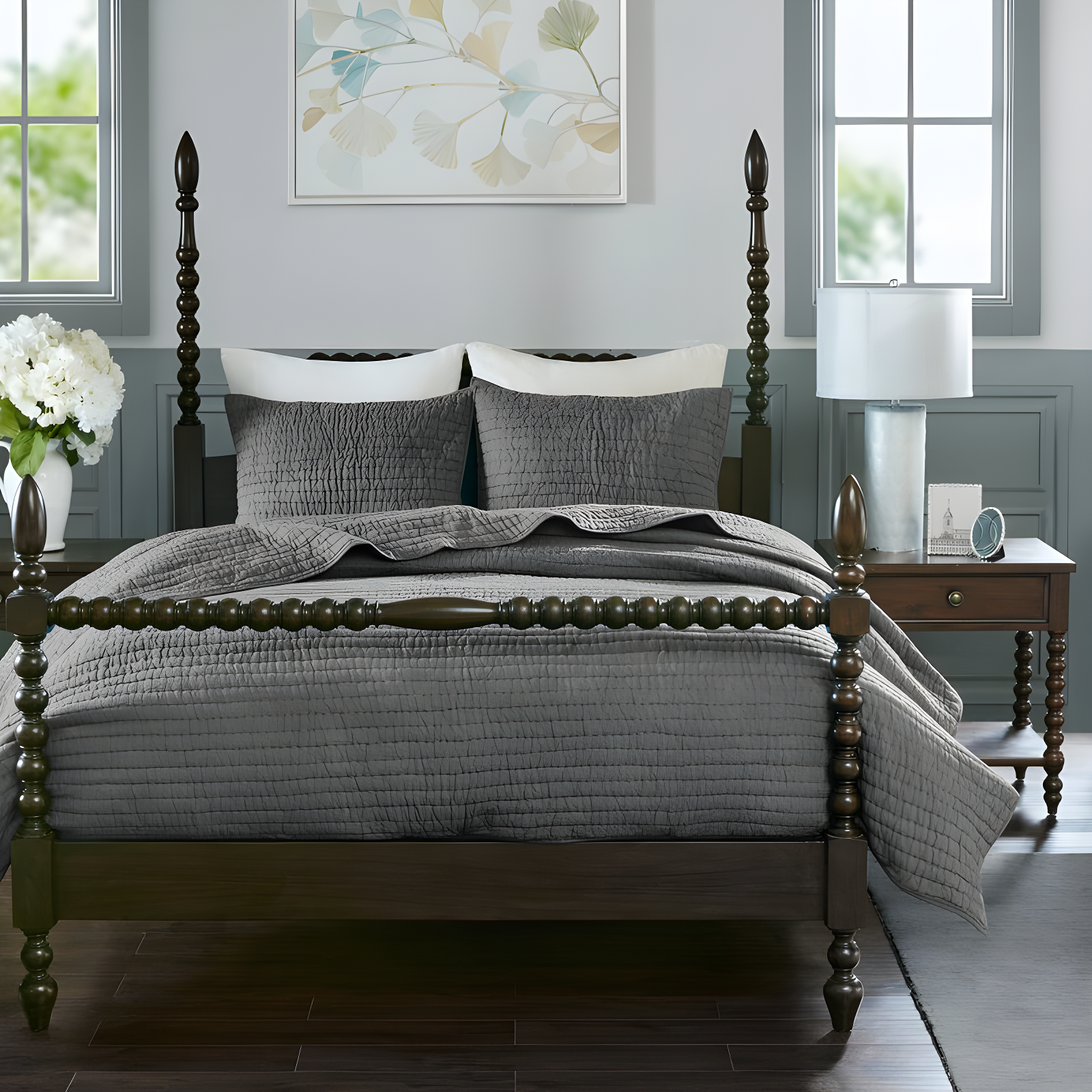 Madison Park Signature Madison Park Signature Serene 3 Piece Hand Quilted Cotton Quilt Set