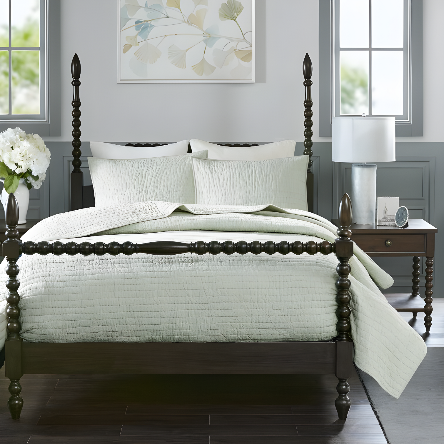 Madison Park Signature Madison Park Signature Serene 3 Piece Hand Quilted Cotton Quilt Set