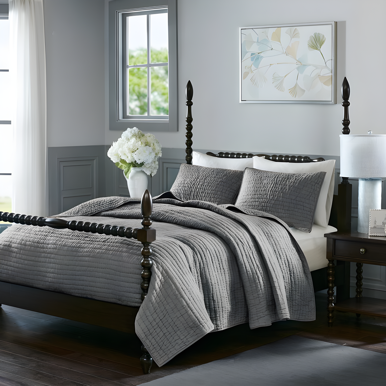 Madison Park Signature Madison Park Signature Serene 3 Piece Hand Quilted Cotton Quilt Set