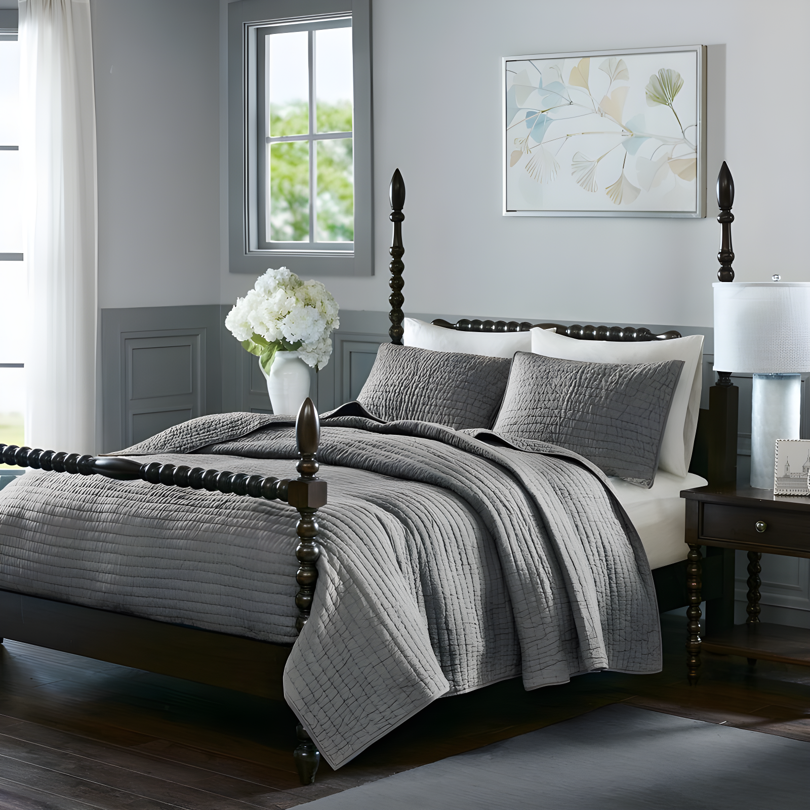 Madison Park Signature Madison Park Signature Serene 3 Piece Hand Quilted Cotton Quilt Set