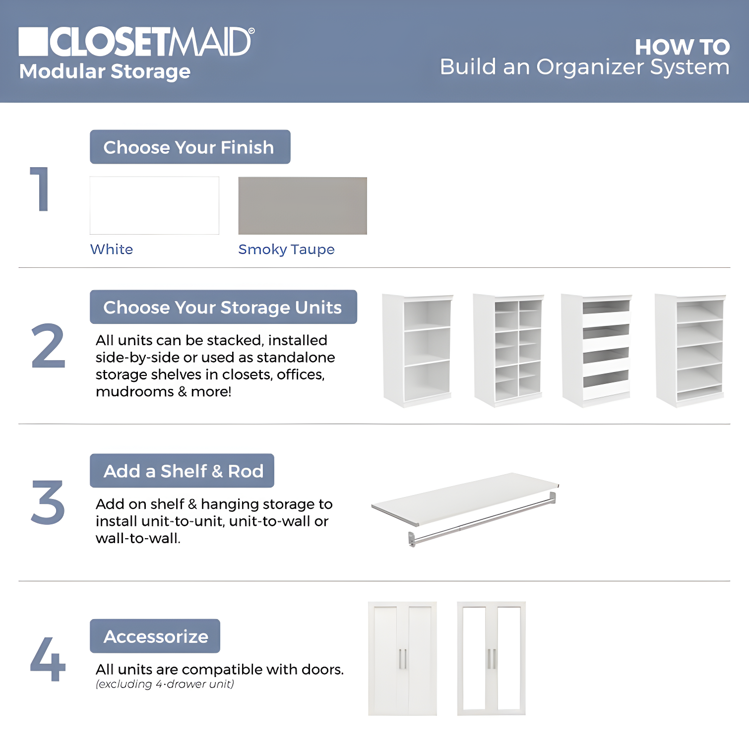 Modular Storage 36.02" W Shelf & Closet Rod
