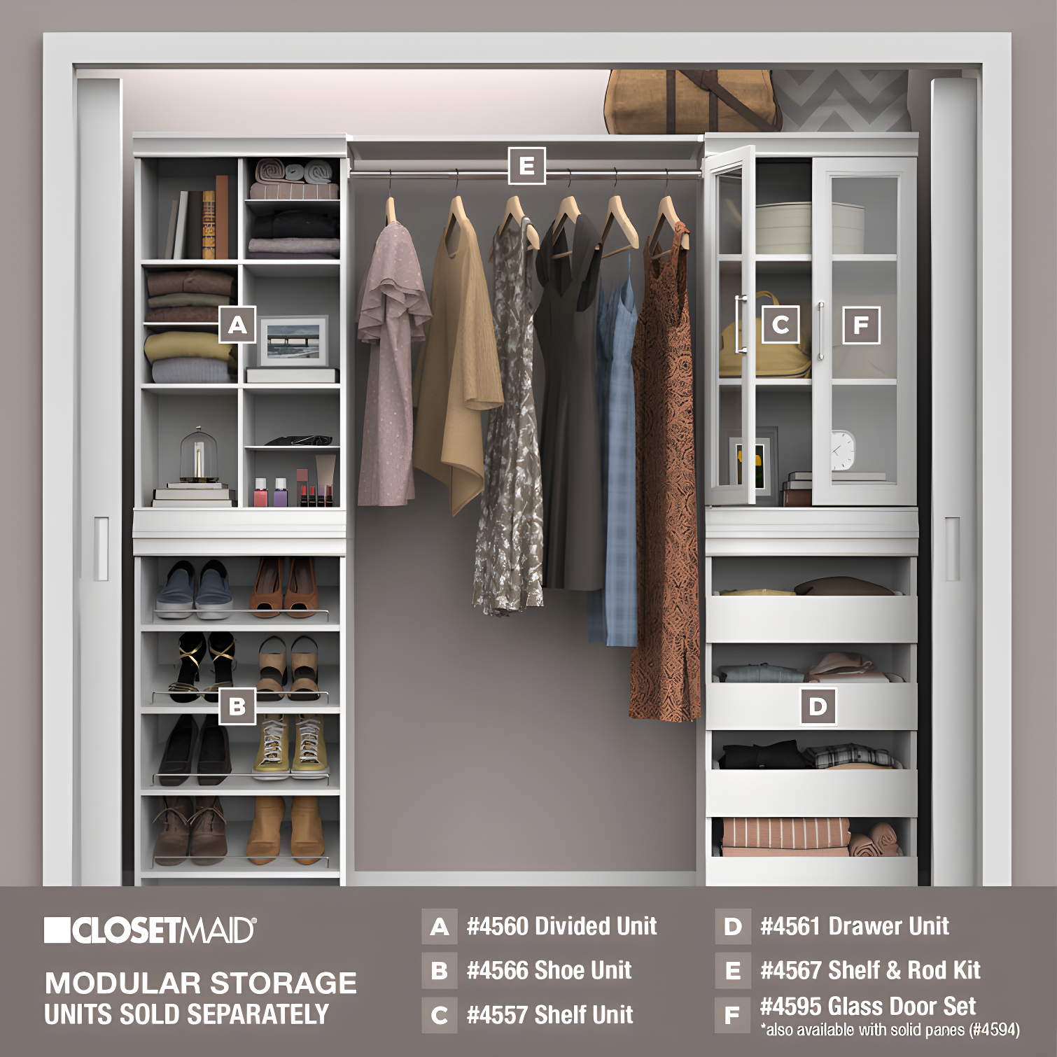 Modular Storage 36.02" W Shelf & Closet Rod