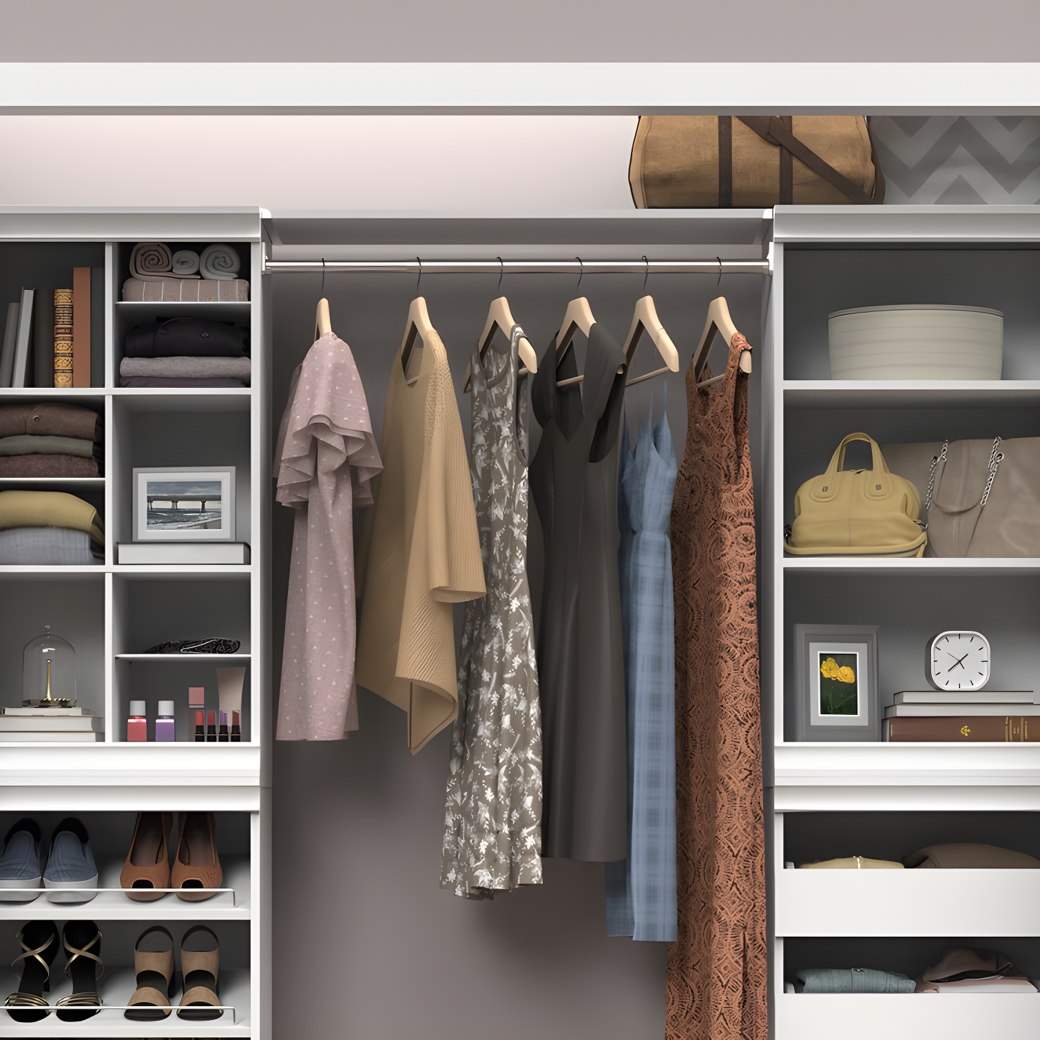 Modular Storage 36.02" W Shelf & Closet Rod