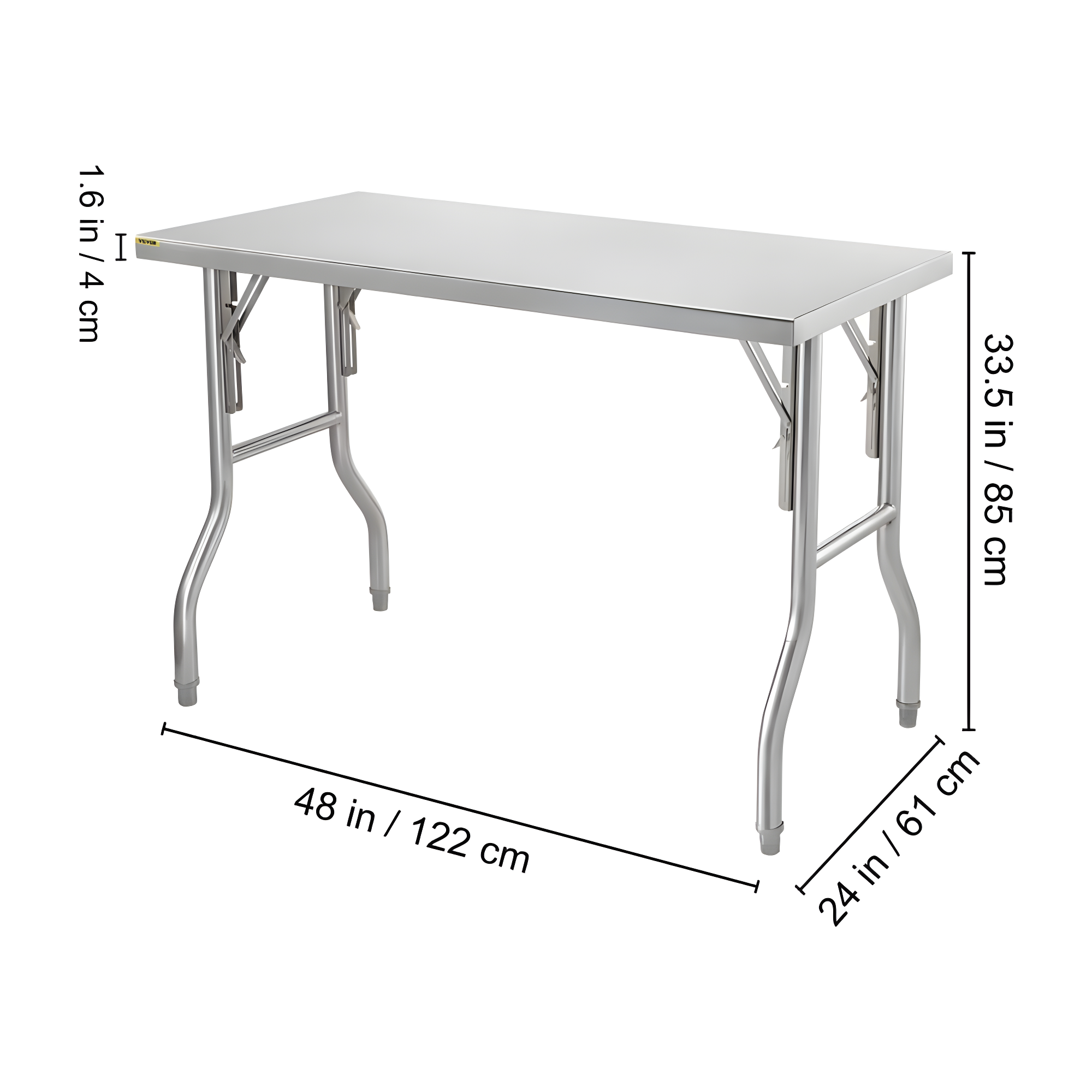VEVOR VEVOR Stainless Steel 48'' L x 24'' W x 33.5'' H Adjustable Work Table