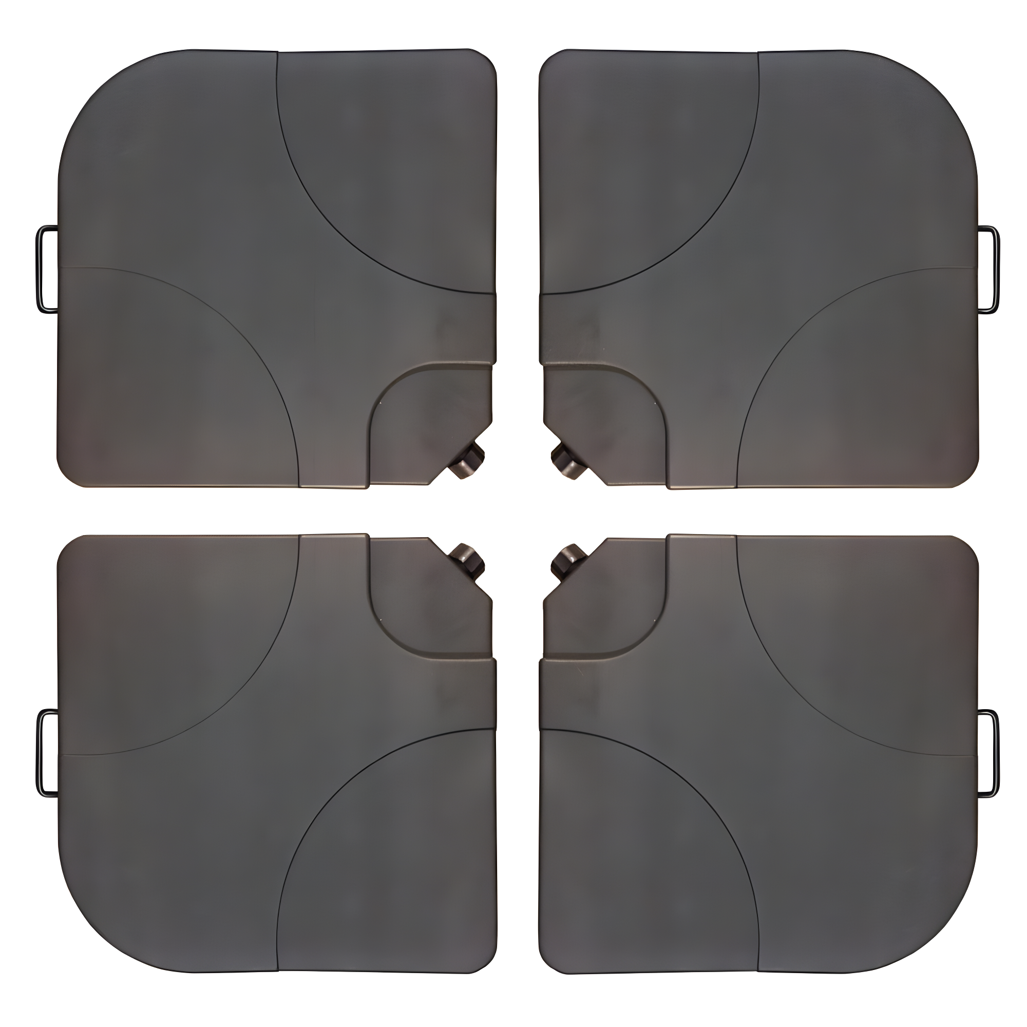 35-lb Resin Cross-Arm Umbrella Base Weights, Ebony, Set of 4