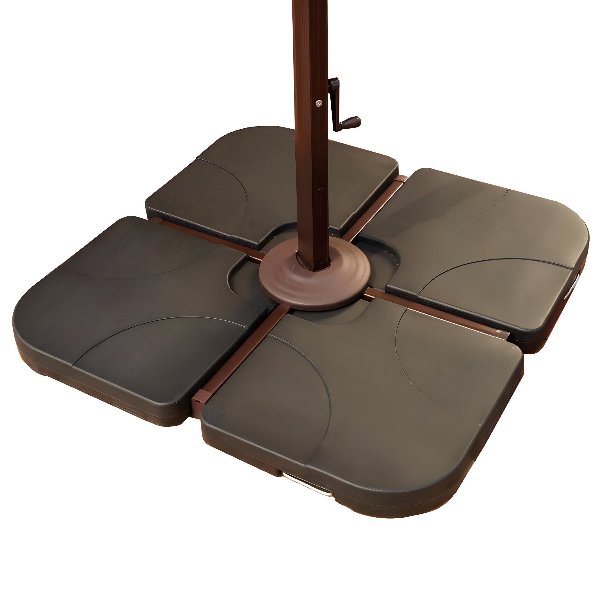35-lb Resin Cross-Arm Umbrella Base Weights, Ebony, Set of 4